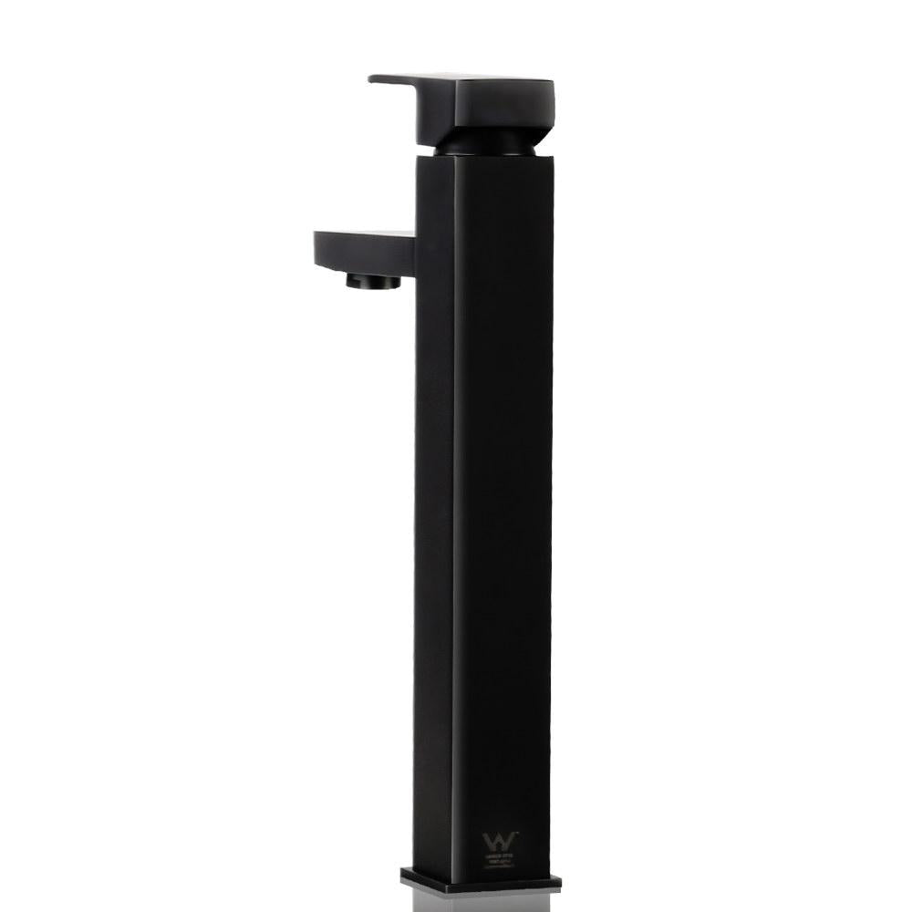 Premium Black Basin Mixer Tap Faucet - Modern Bathroom Sink Faucet with High Arc Spout for Home & Hotel Use
