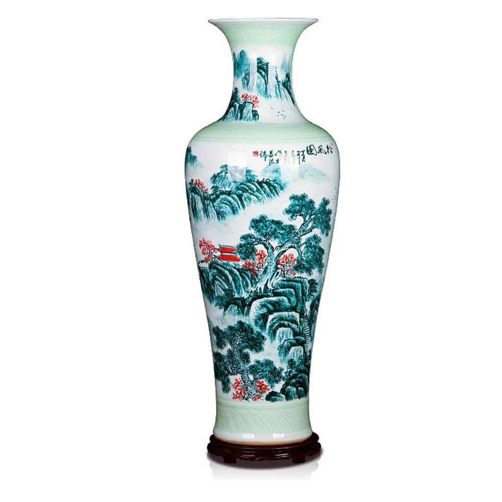 YUEYOULII Ceramic Floor Vase - Elegant Home Decor Flower Vase for Living Room, Wedding & Christmas Gift (Green) | Perfect for Centerpieces, Housewarming & Special Occasions