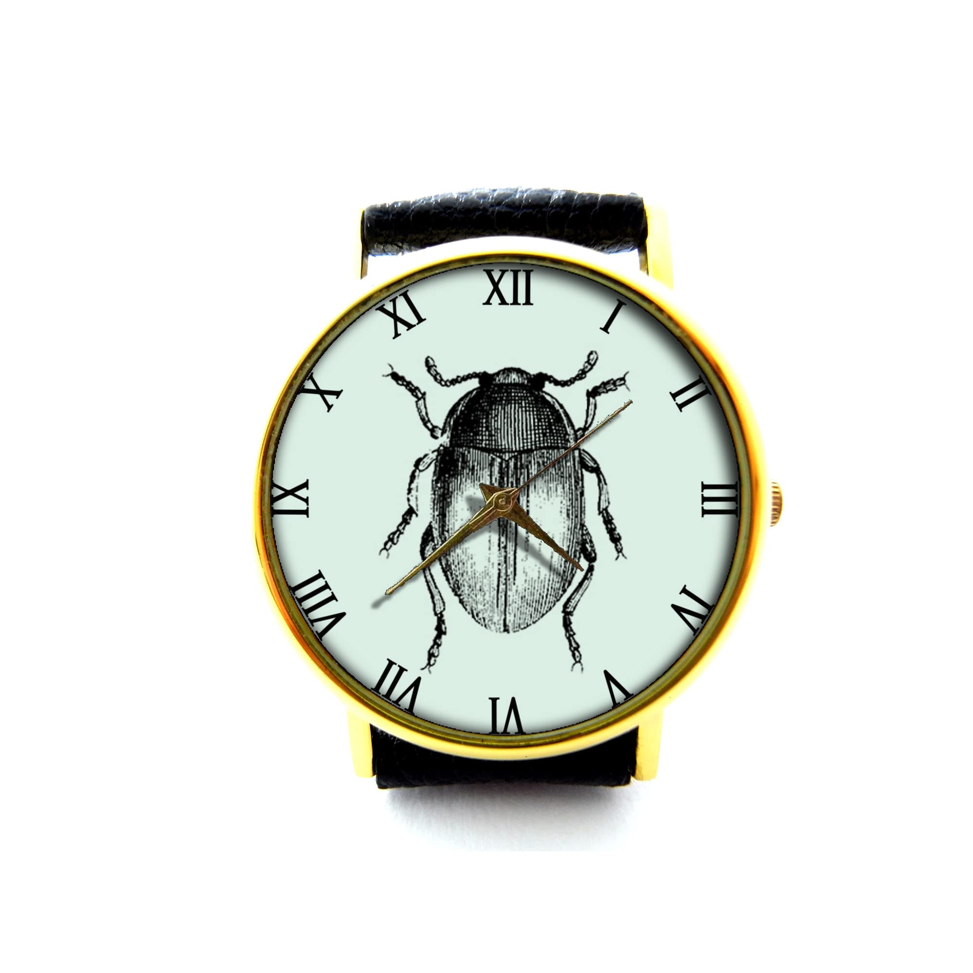 Handmade Genuine Beetle Leather Watch - Unique Insect Bracelet Watch for Men & Women - Perfect for Outdoor Adventures, Nature Lovers & Fashion Enthusiasts