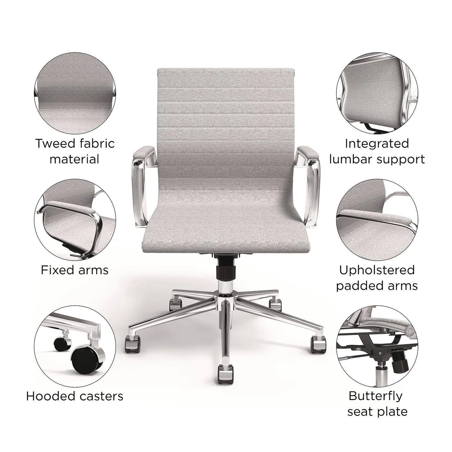 Alera Siskin Fabric Managers Chair - Ergonomic Office Chair with Adjustable Height (16.93