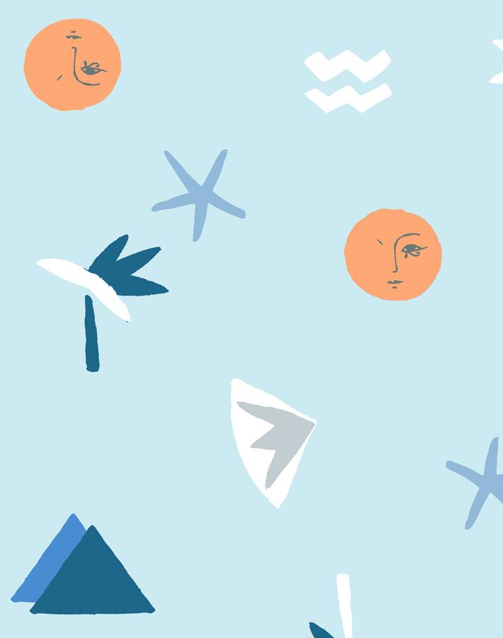 Egyptian Icons Wallpaper by Tea Collection - Premium Peel & Stick Wall Mural for Nursery, Kids Room & Home Decor - Easy to Install & Removable