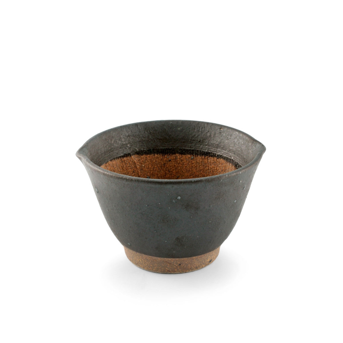 Premium Black Double-Lipped Medium Bowl - Japanese Style Suribachi Mortar (14.5 fl oz, 4.72