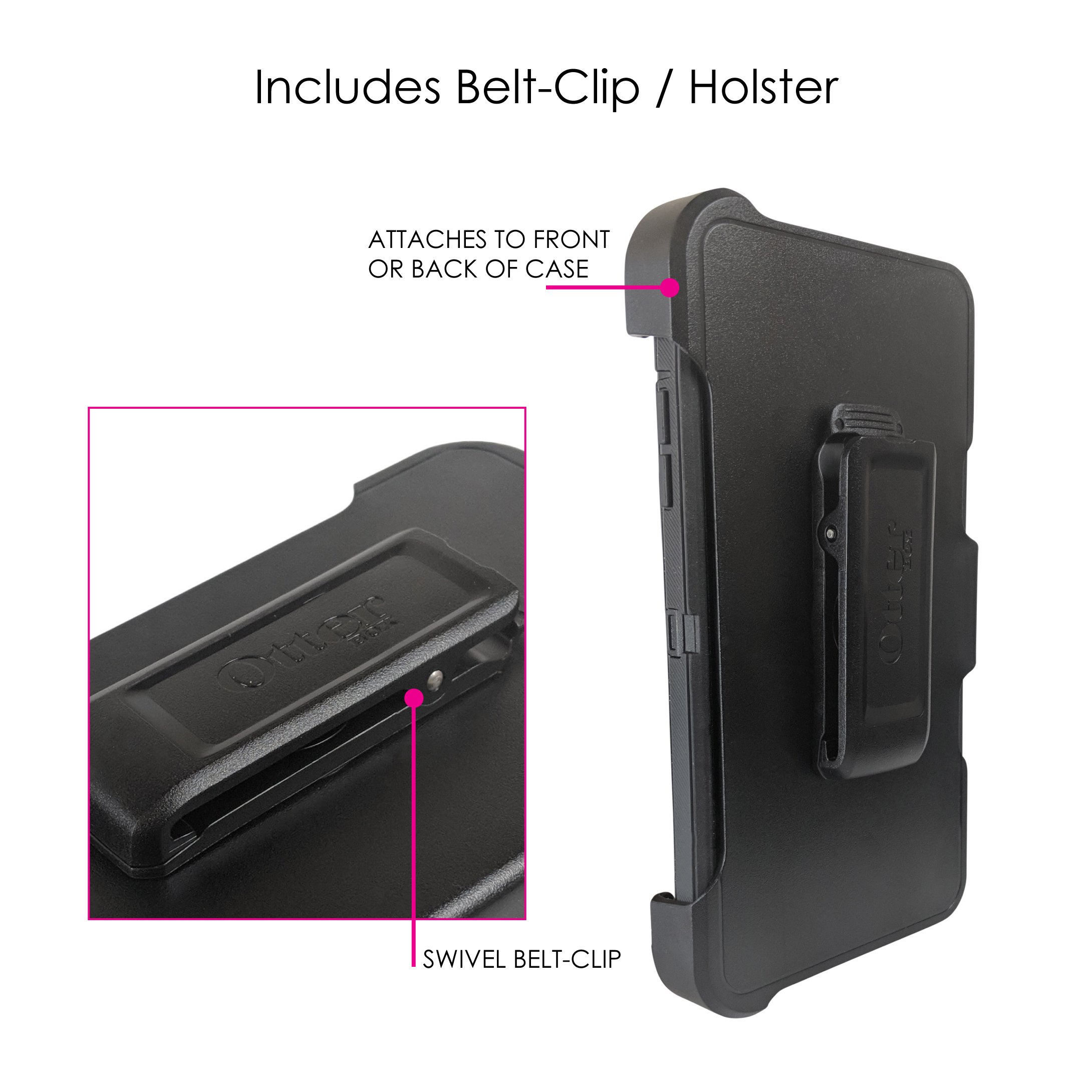 DistinctInk Shockproof Case for iPhone 7 Plus / 8 Plus (5.5 Inch) - Heavy Duty Protective Cover with Built-in Screen Protector | Replacement for OtterBox Defender | Black & Red Design | Perfect for Outdoor Activities, Construction Work & Extreme Sports Protection