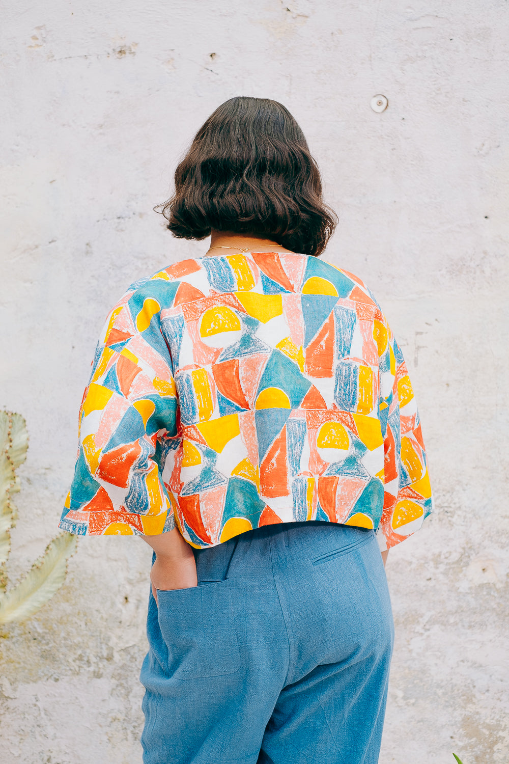Lowie Margot Print Linen Jacket for Women - Lightweight Summer Blazer with Floral Design - Perfect for Office, Travel and Casual Outfits