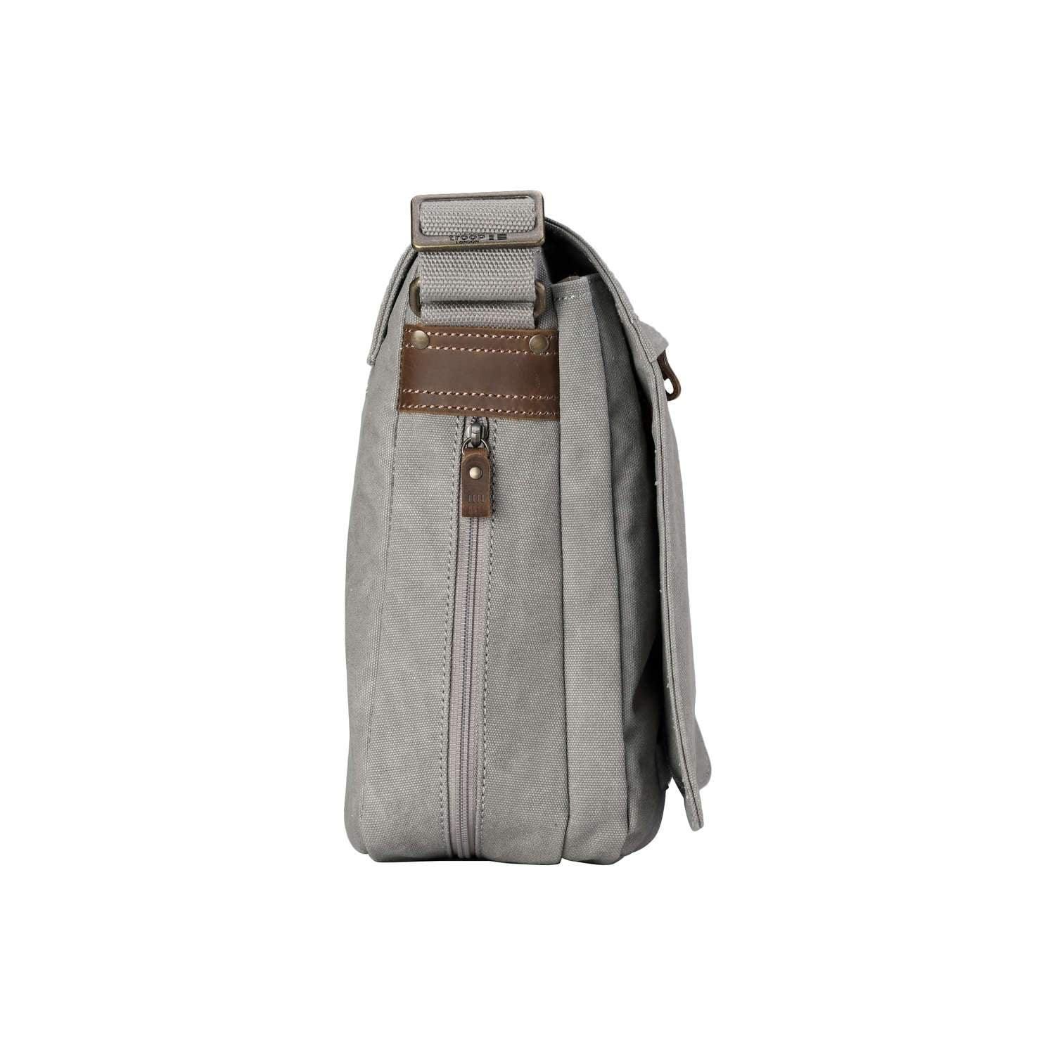 TRP0240 Troop London Classic Canvas Laptop Messenger Bag 16.5 Inch - Stylish Work & College Commuter Bag for Men & Women