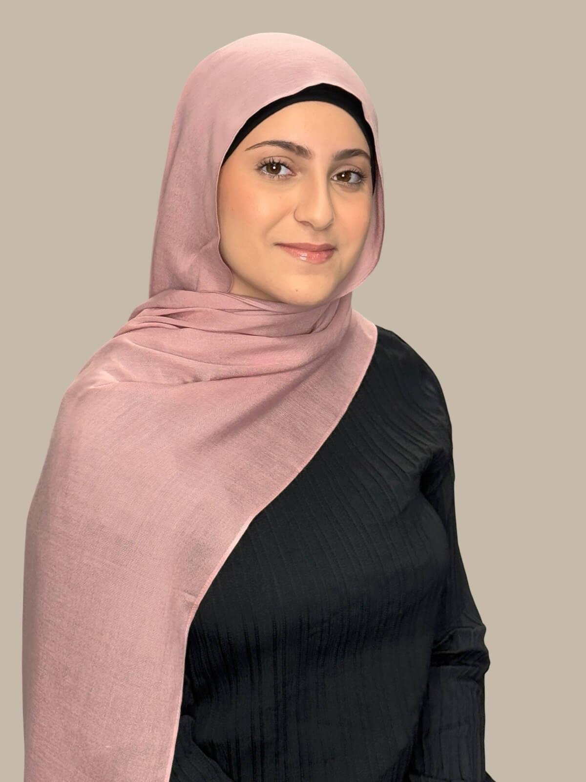 Stylish Cotton Modal Hijab Scarf for Women - Soft & Breathable Misty Rose - Perfect for Daily Wear, Work, and Special Occasions