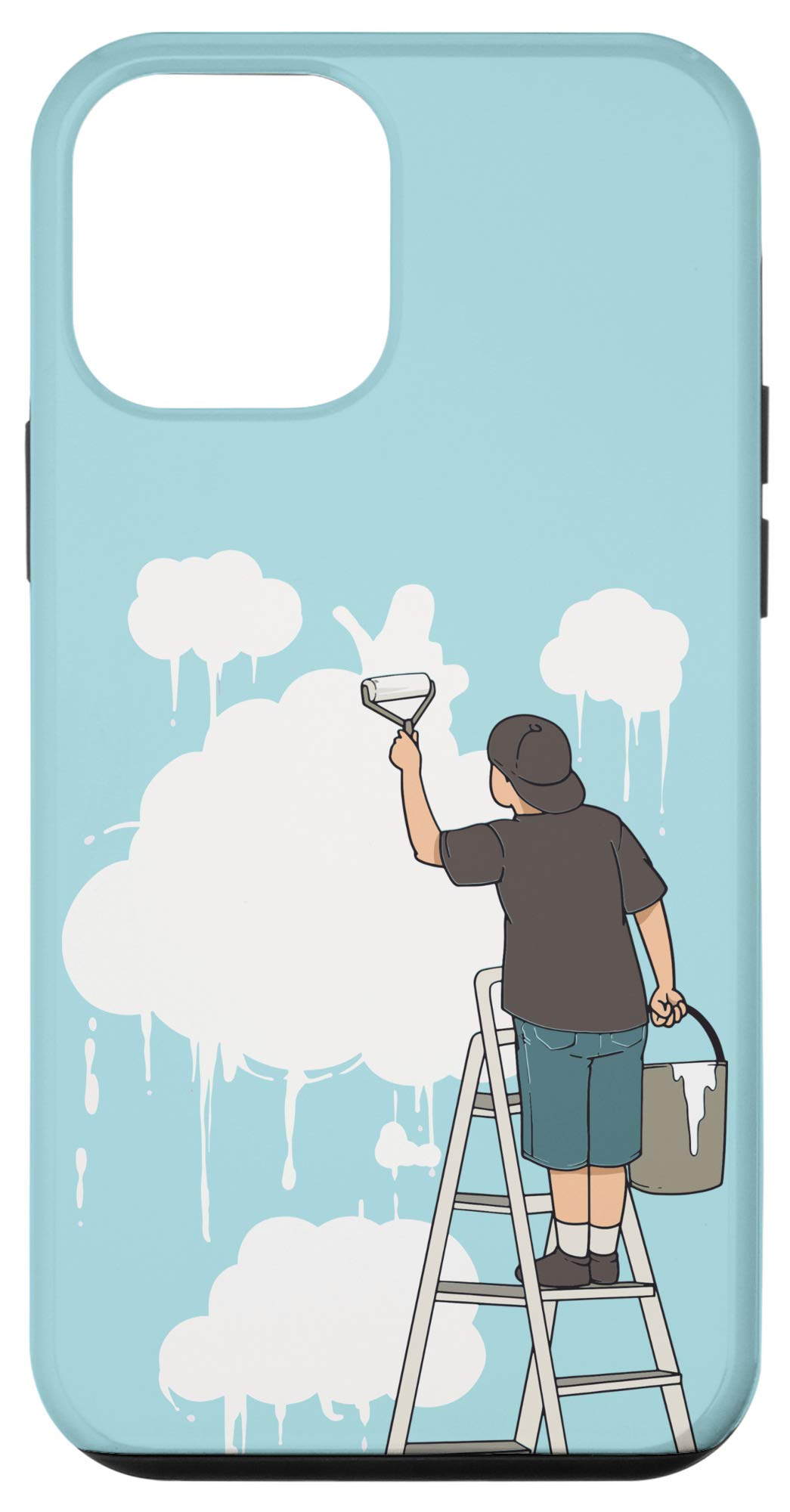 Premium iPhone 12 Mini Case - Clouds Painter Powder Blue Design | Slim Protective Cover | Perfect for Everyday Use, Travel & Outdoor Activities