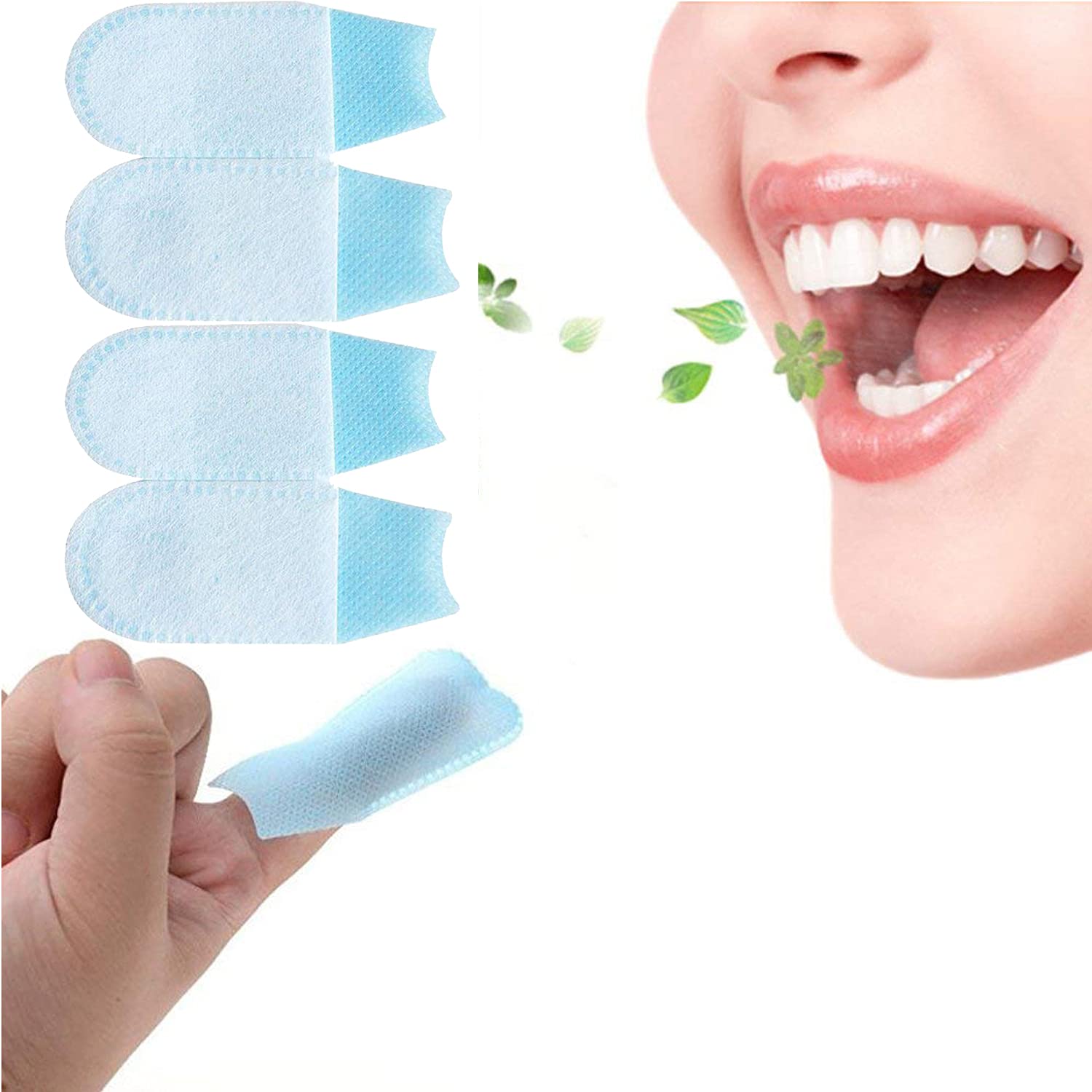 50Pcs Disposable Finger Tooth Wipes for Babies - Soft Non-Woven Fabric Oral Cleaning Gauze for Infant Teeth Whitening & Hygiene - Perfect for Travel, Diaper Bags & On-the-Go Dental Care