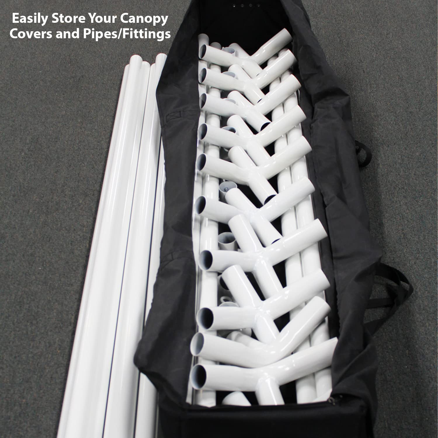 Heavy Duty 80-inch King Canopy Roller Bag with Handles - Durable Storage for Tents, Canopies, Sheds, Car Ports & Gazebos | Perfect for Outdoor, Garden & Household Storage | Black CRB80