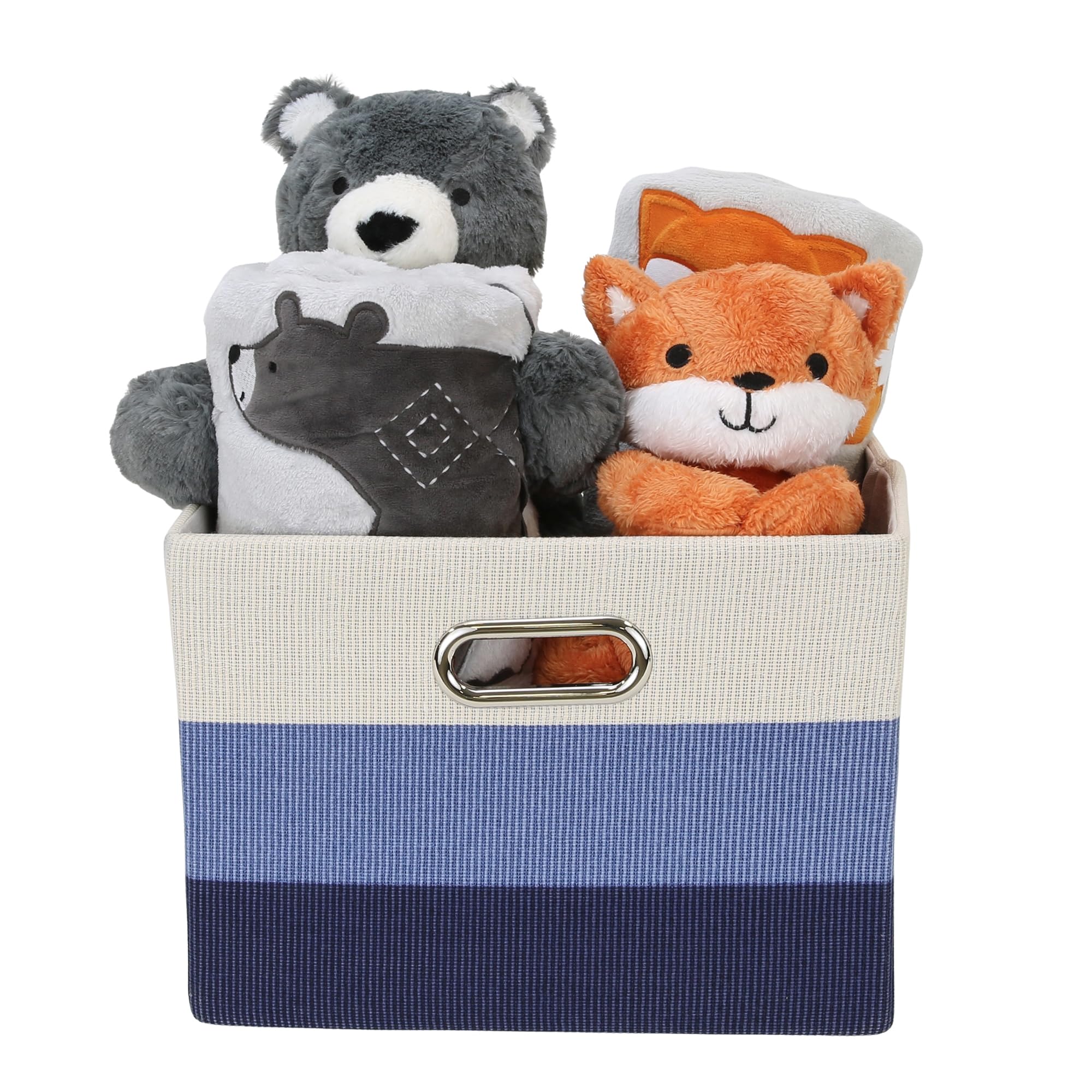 Lambs & Ivy Blue 5-Piece Baby Gift Basket Set - Newborn Welcome Home & Baby Shower Present - Perfect for Nursery Decor, Christening Gifts & First Birthday