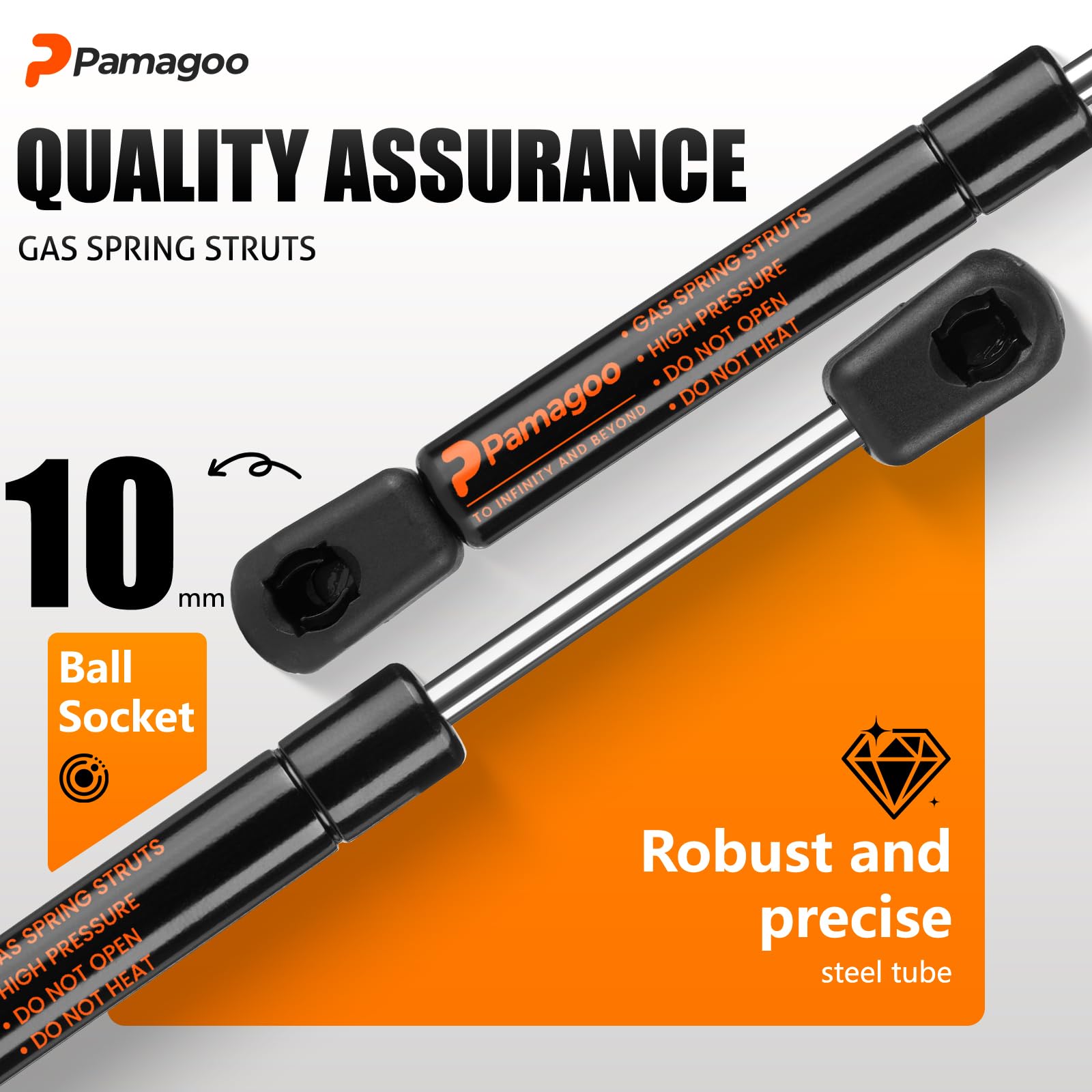10 Inch 40 Lbs 178N Gas Struts (2PCS) - Heavy Duty Lift Supports for Truck Tool Box, Boat Compartment, RV Cabinet & Storage Lids - Durable Shock Absorbers for Weatherguard Aluminum Pickup Toy Box & Spring Applications