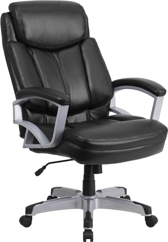 FLASH HERCULES Series Big & Tall 500 lb. Capacity Black Fabric Executive Swivel Ergonomic Office Chair with Adjustable Arms - Perfect for Home Office, Gaming, and Heavy-Duty Workspaces