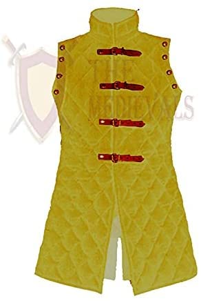 Medieval Gambeson Jacket Vest - Thick Padded Sleeveless Aketon Coat | Cotton Armor for SCA, LARP, Cosplay & Historical Reenactment | Perfect for Renaissance Fairs, Theater & Costume Events