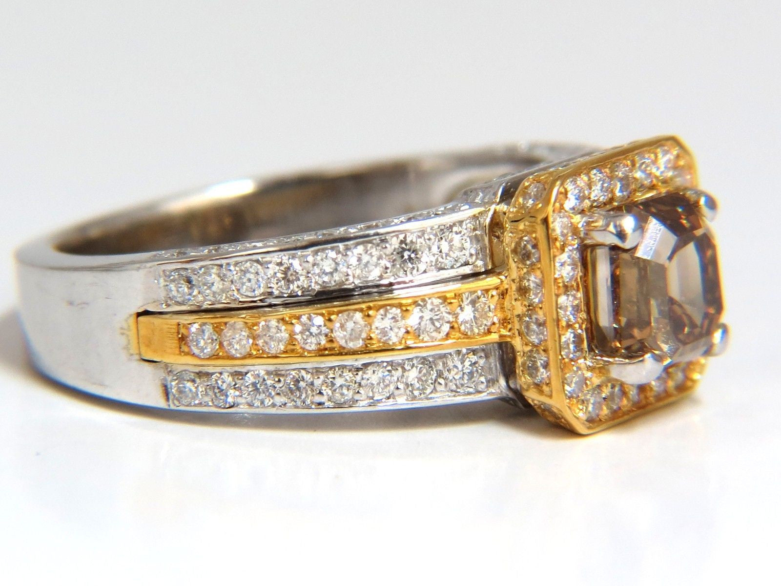 3.10ct Natural Fancy Yellow Brown Diamond Halo Ring in 14K Gold - Vintage Art Deco Style Engagement Ring for Women, Perfect for Weddings & Anniversary Gifts