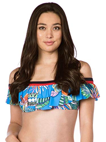 Pacific Blue / Tahiti Tropical Leaf Print
