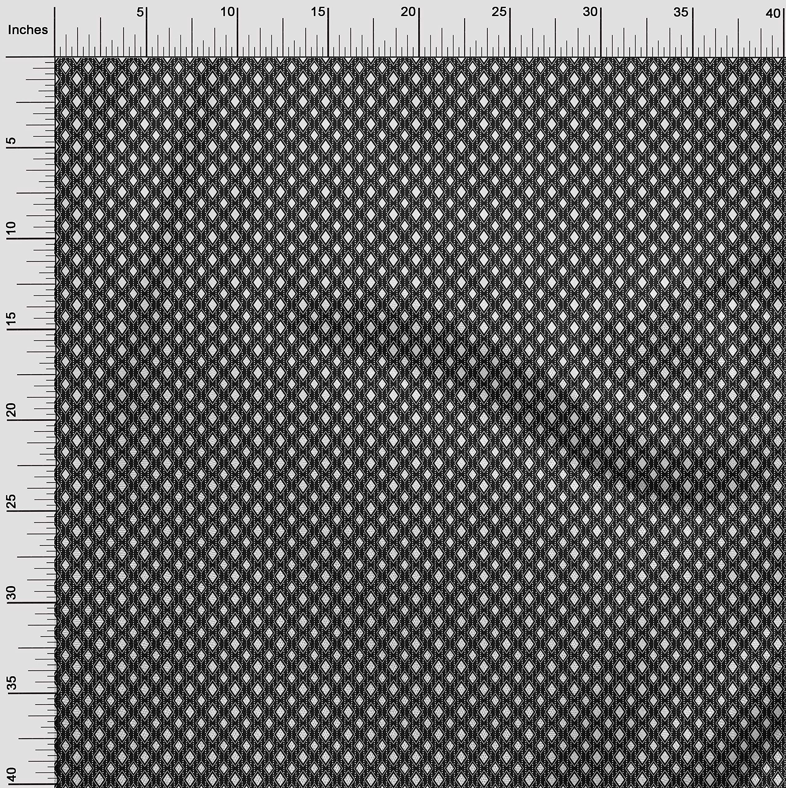 oneOone Cotton Poplin Black Christmas Dress Fabric - 42 Inch Wide Printed Material by The Yard | Perfect for Holiday Dresses, Skirts, and DIY Christmas Crafts