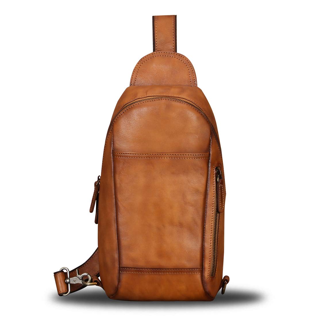 IVTG Genuine Leather Sling Bag for Men & Women - Handmade Crossbody Shoulder Backpack Purse | Perfect for Travel, Work & Everyday Use