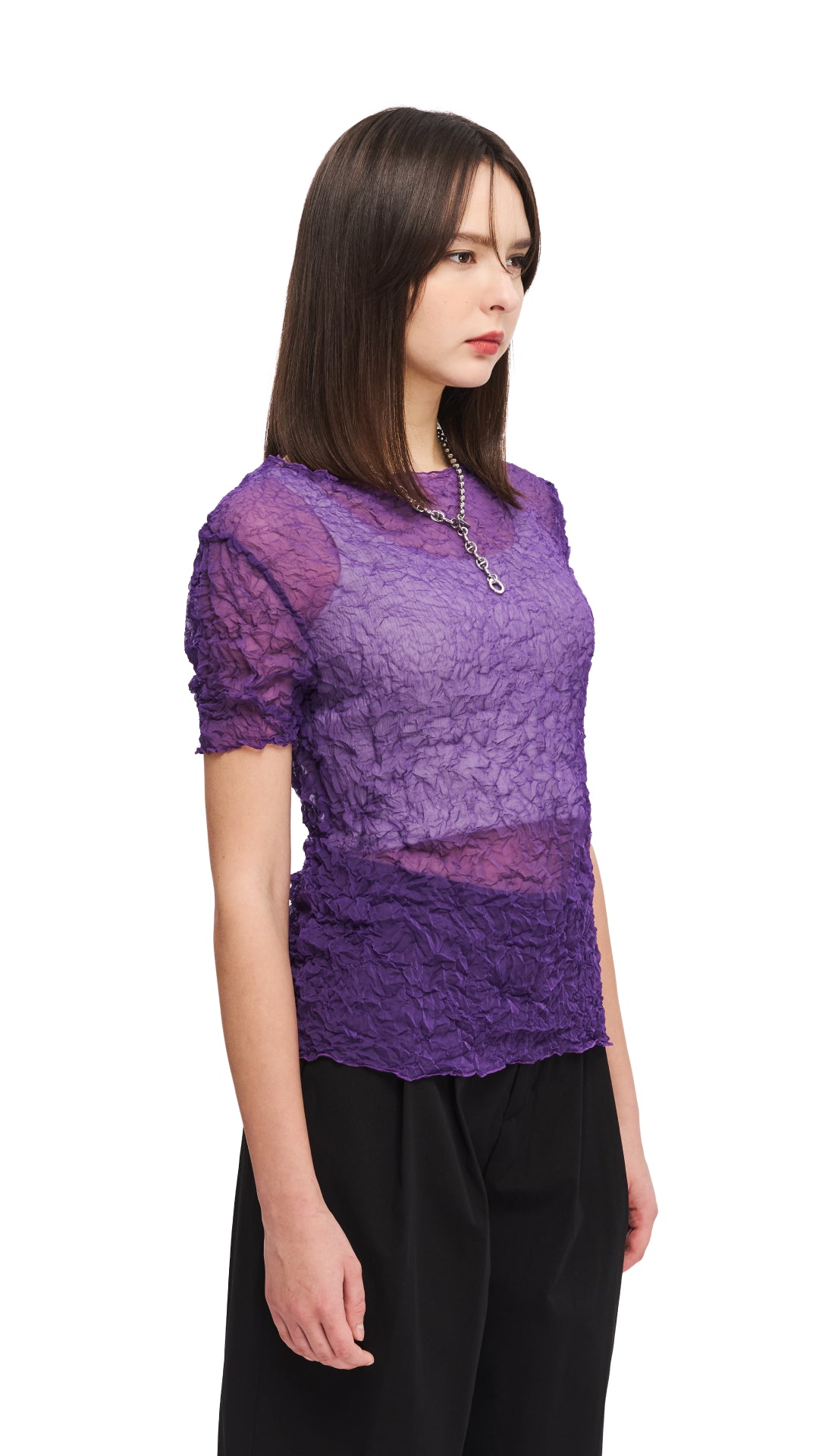 Crinkle Pleat Top Women's Blouse - Stylish & Comfortable for Casual Wear, Office & Date Night