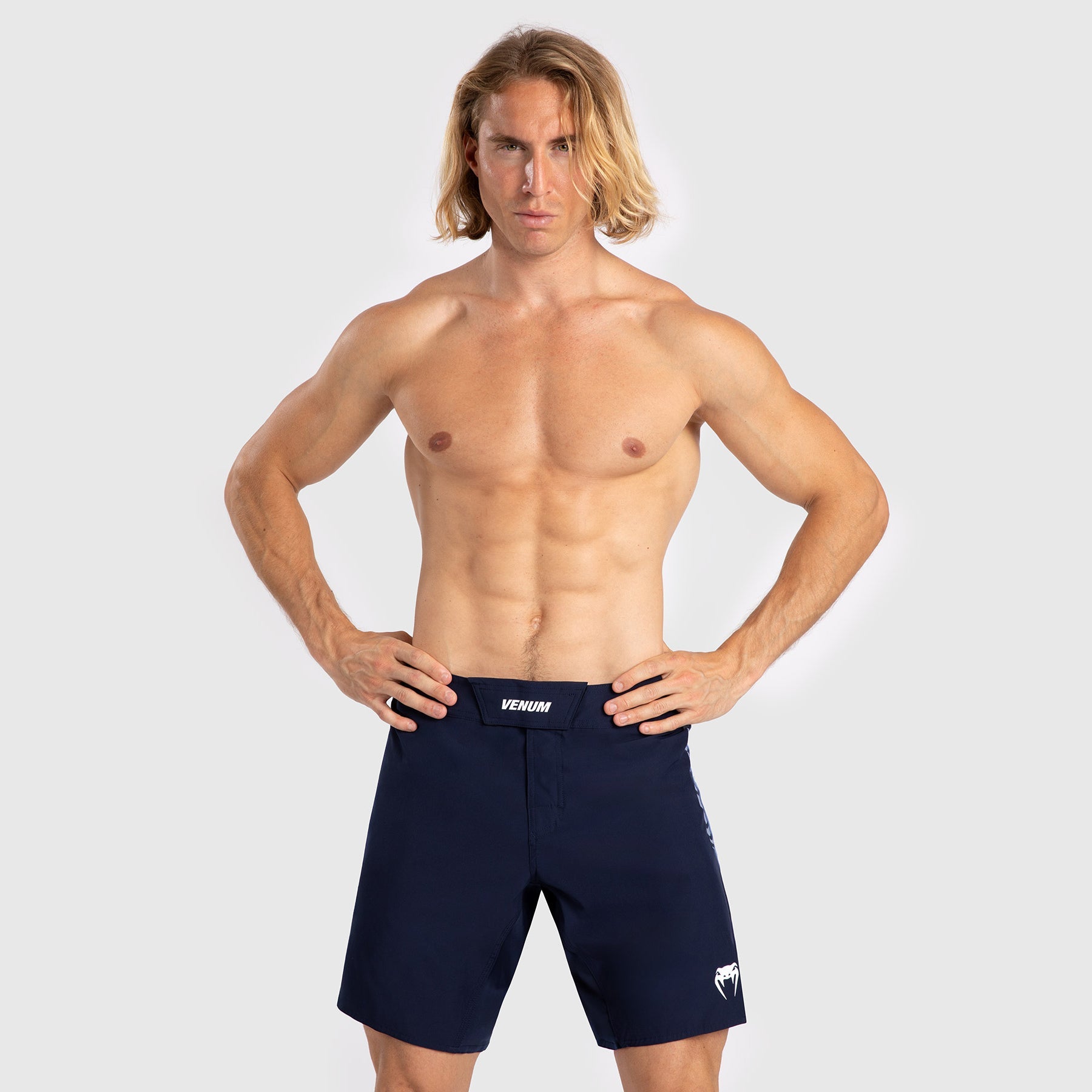 Venum Tempest Men's MMA Fight Shorts - Breathable & Lightweight Training Shorts for Boxing, Muay Thai, BJJ - Navy Blue/Blue - Perfect for Gym, Martial Arts & Combat Sports