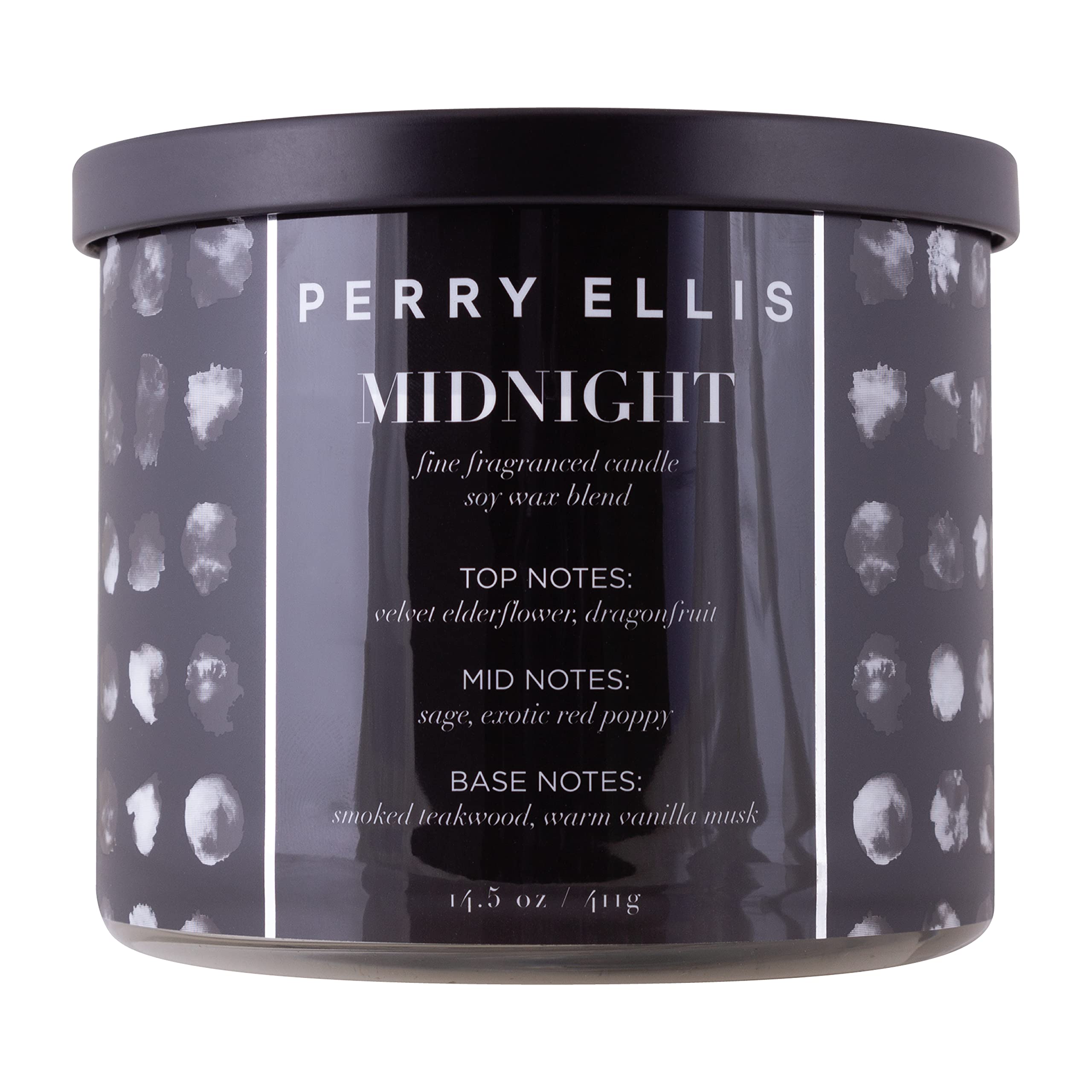 Perry Ellis Midnight Scented Soy Candle - Long-Lasting Aromatherapy Candle for Relaxation, Meditation & Home Decor - Perfect for Bedroom, Bathroom & Living Room