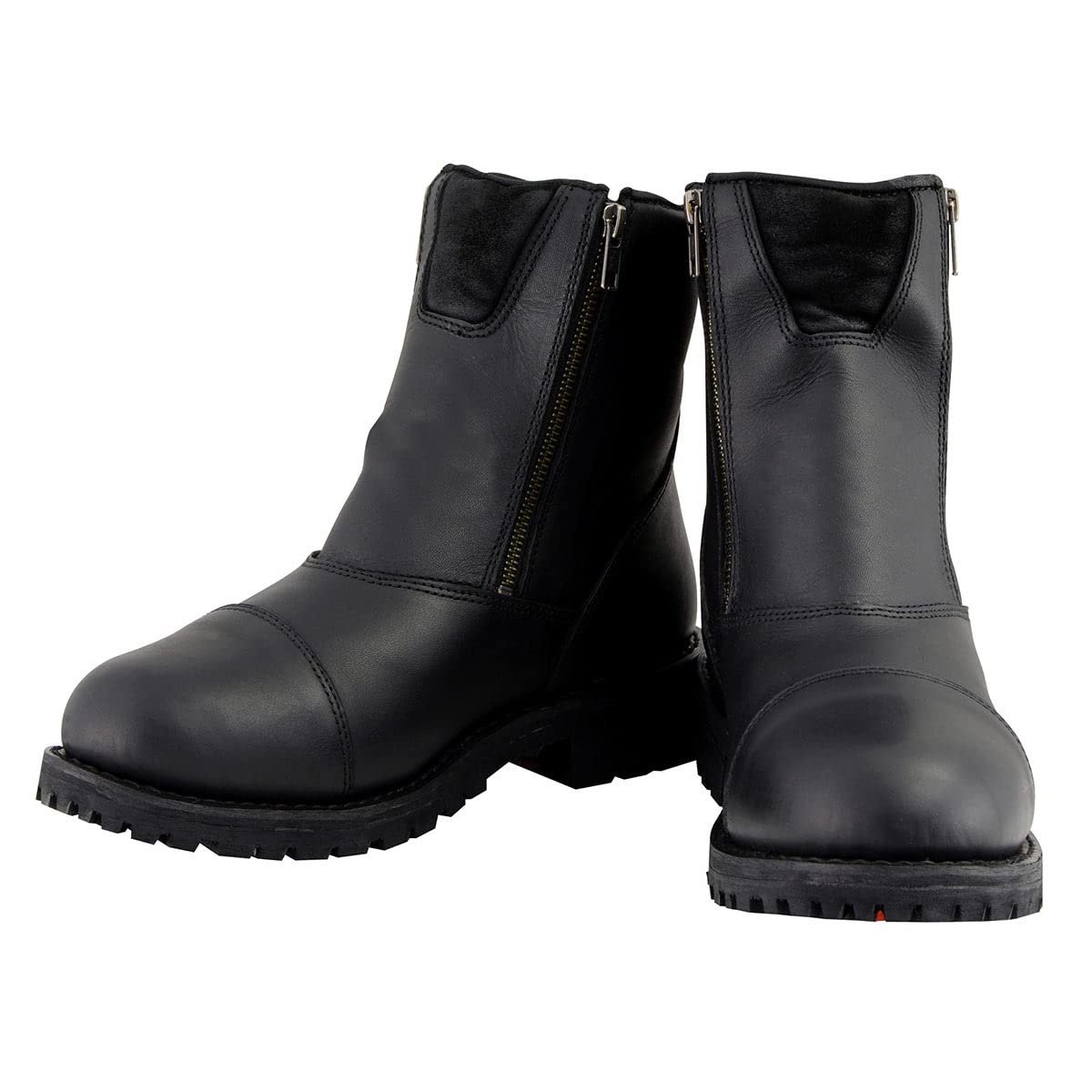 Milwaukee Leather Women's Black Premium Leather Motorcycle Boots - Double Sided Zipper, Comfortable Riding Boots for Harley & Cruiser Bikes (MBL202) | Perfect for Long Rides & Biker Events