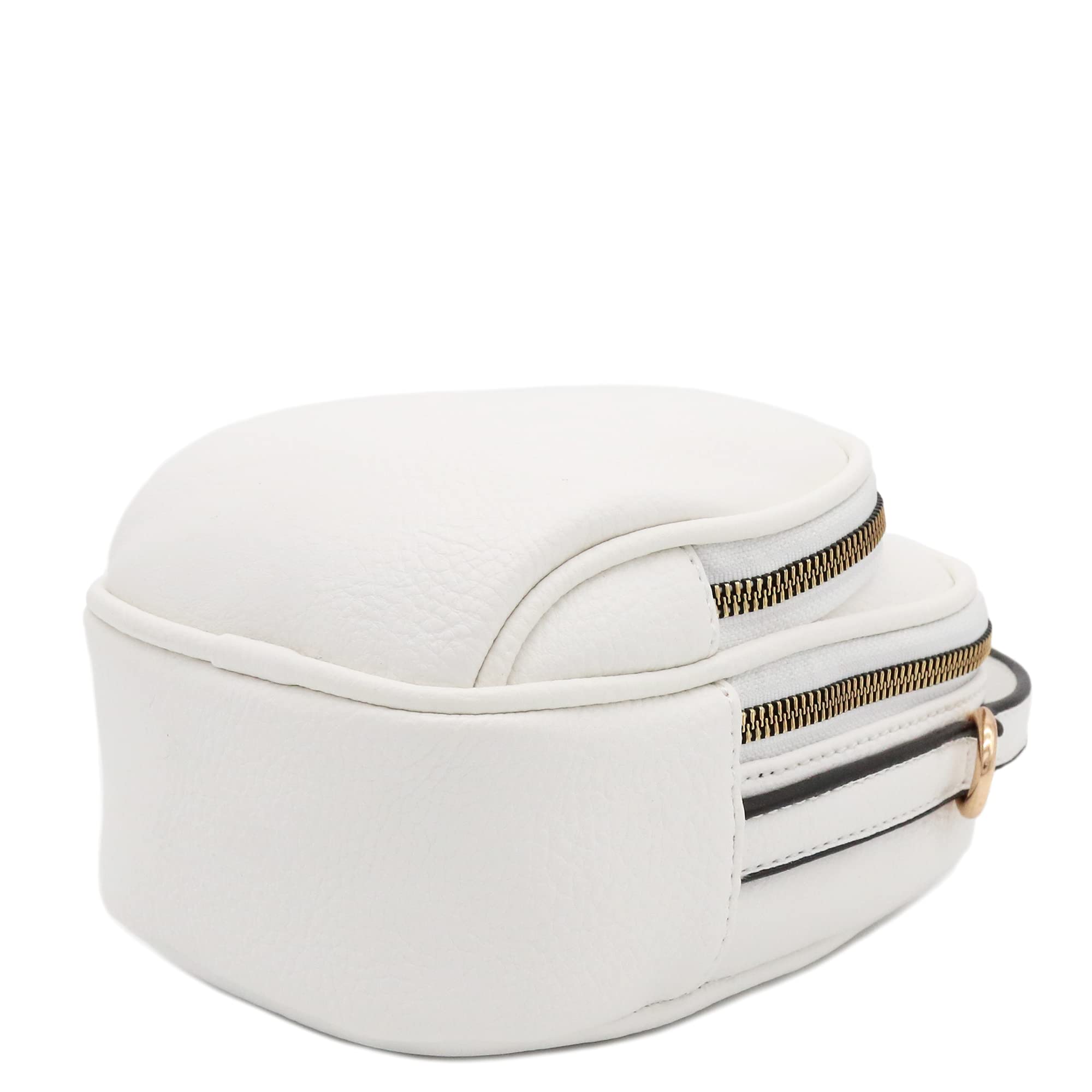 Stylish Two Compartment Mini Oval PU Leather Crossbody Bag for Women - Perfect for Daily Use, Travel & Shopping