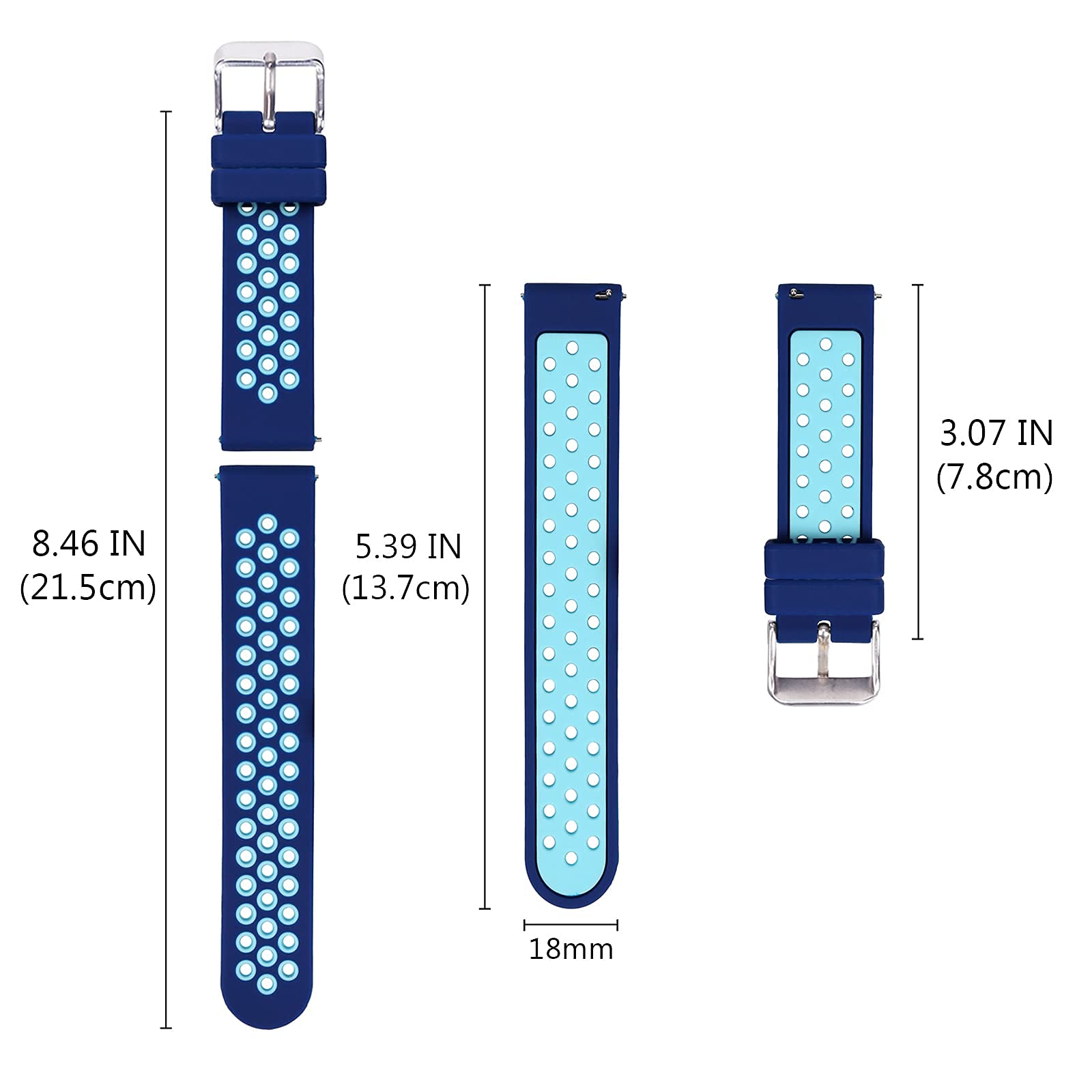 Universal 18mm 20mm 22mm 24mm Quick Release Silicone Watch Band - Durable Rubber Replacement Strap for Men & Women - Perfect for Sports, Fitness & Everyday Wear