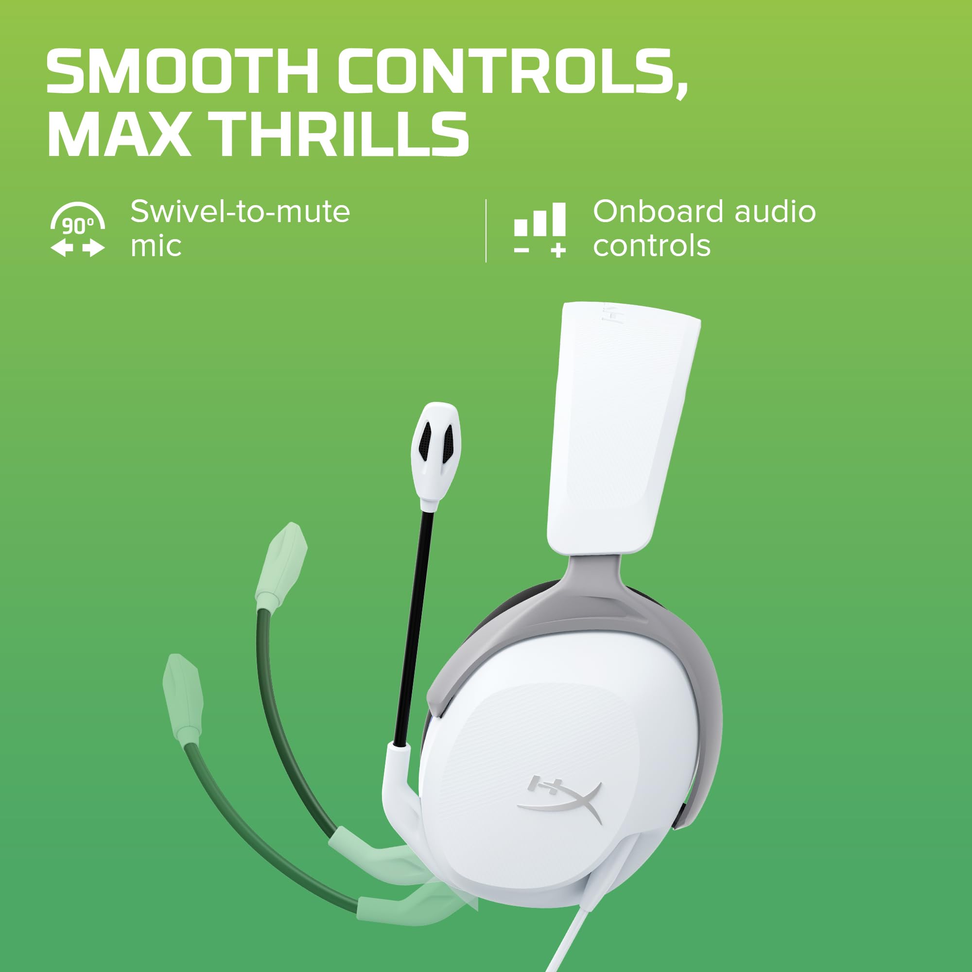 HyperX CloudX Stinger 2 Core - Wireless Gaming Headset for Xbox Series X|S & PC, Lightweight Over-Ear Headphones with Noise-Canceling Mic, Swivel-to-Mute, 40mm Drivers - White - Perfect for Competitive Gaming & Online Chat