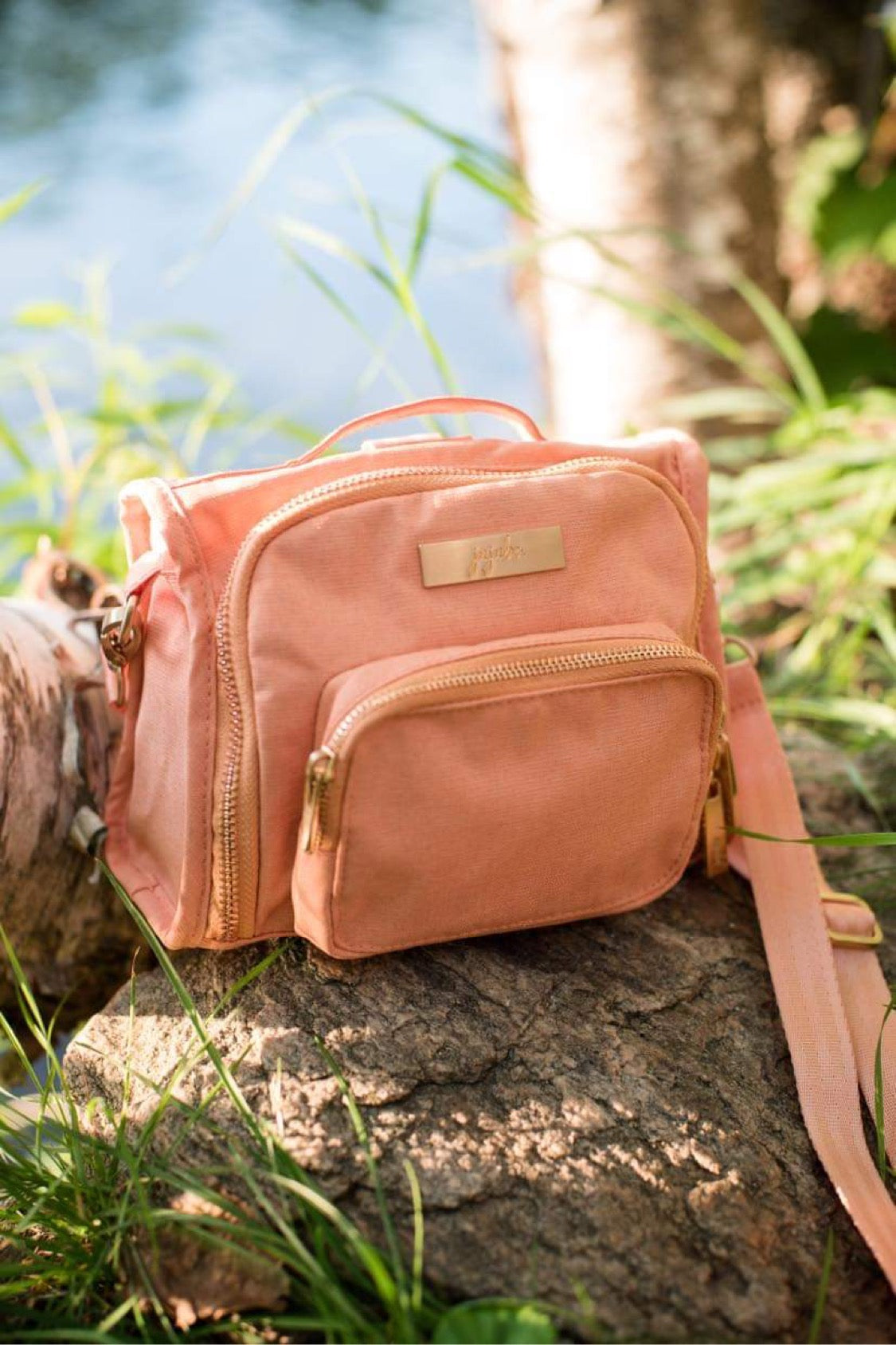 Ju Ju Be Chromatics Just Peachy Collection - Stylish Diaper Bag & Tote for Moms | Perfect for Baby Essentials, Work & Travel | Water-Resistant & Lightweight Design