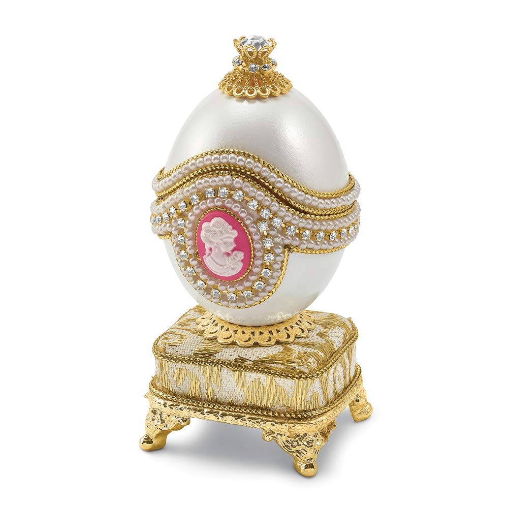 Authentic Duck Egg Golden Autumn Crystal Music Box - Elegant Jewelry Gift for Women, Handmade Decor for Home, Wedding, Christmas & Special Occasions