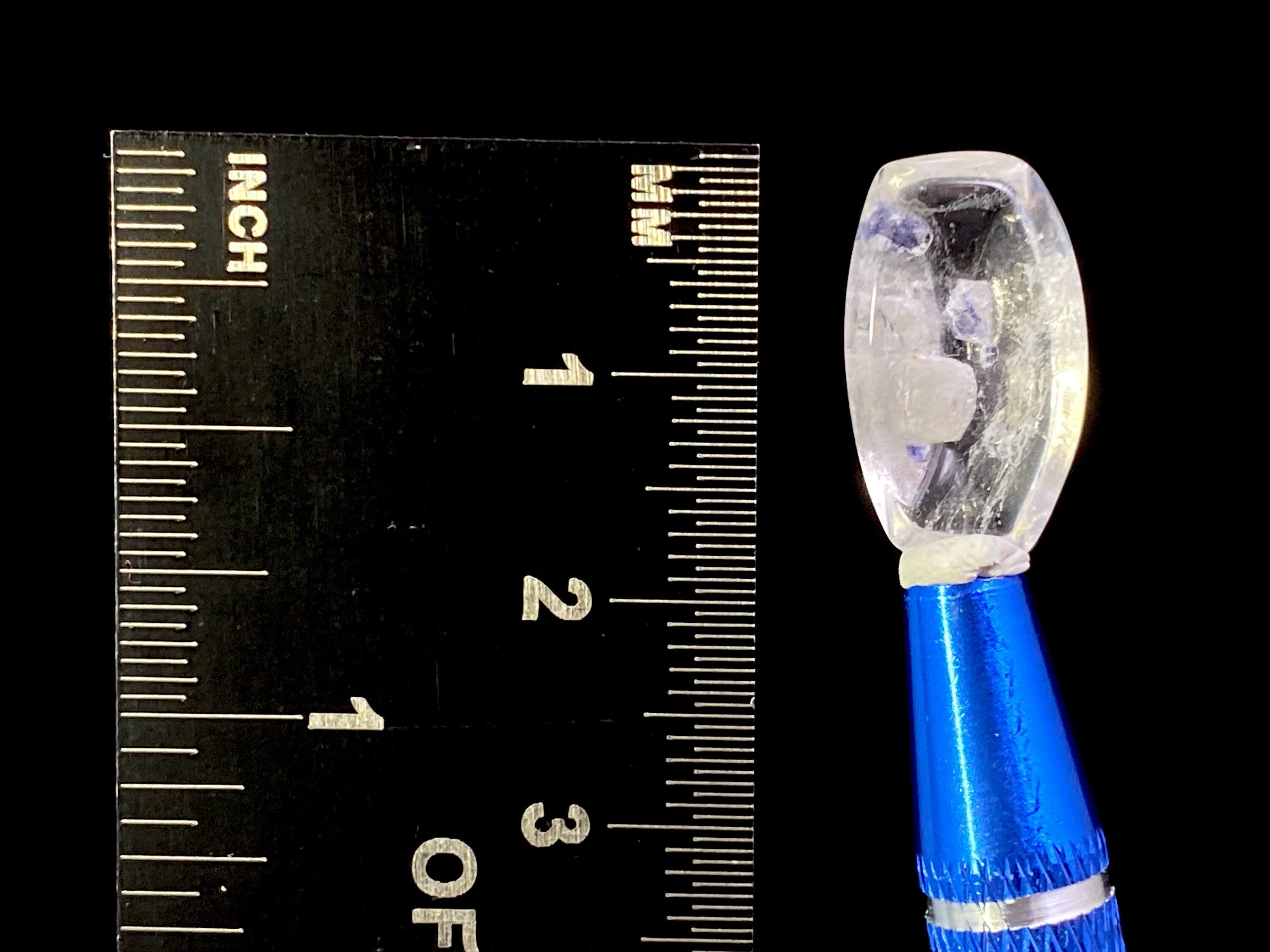 Natural Fluorite in Clear Quartz Cabochon - Rare Gemstone for Jewelry Making, Healing Crystals & DIY Crafts | Perfect for Pendants, Rings & Spiritual Decor (Item #47459)