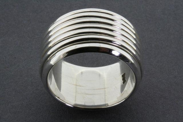 5 Band Sterling Silver Spinner Ring for Men & Women - Stress Relief Fidget Jewelry - Perfect for Anxiety Relief, Focus & Meditation