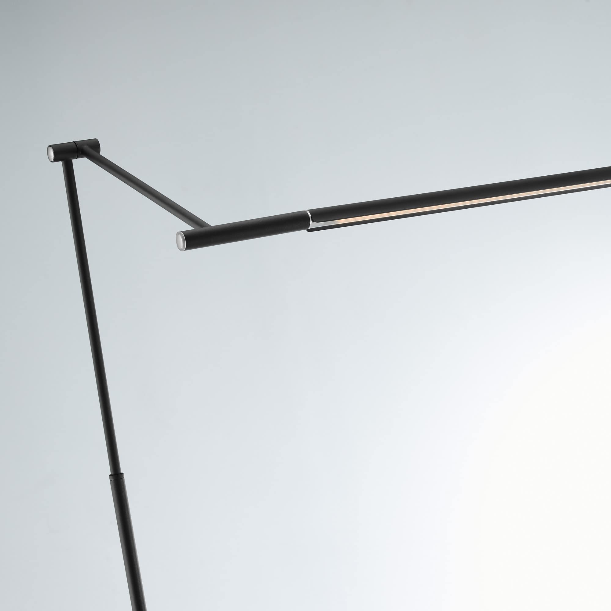 Lite Source Tilla Black Metal Adjustable Floor Lamp with LED Touch Control - Modern Reading Light for Living Room, Bedroom & Office