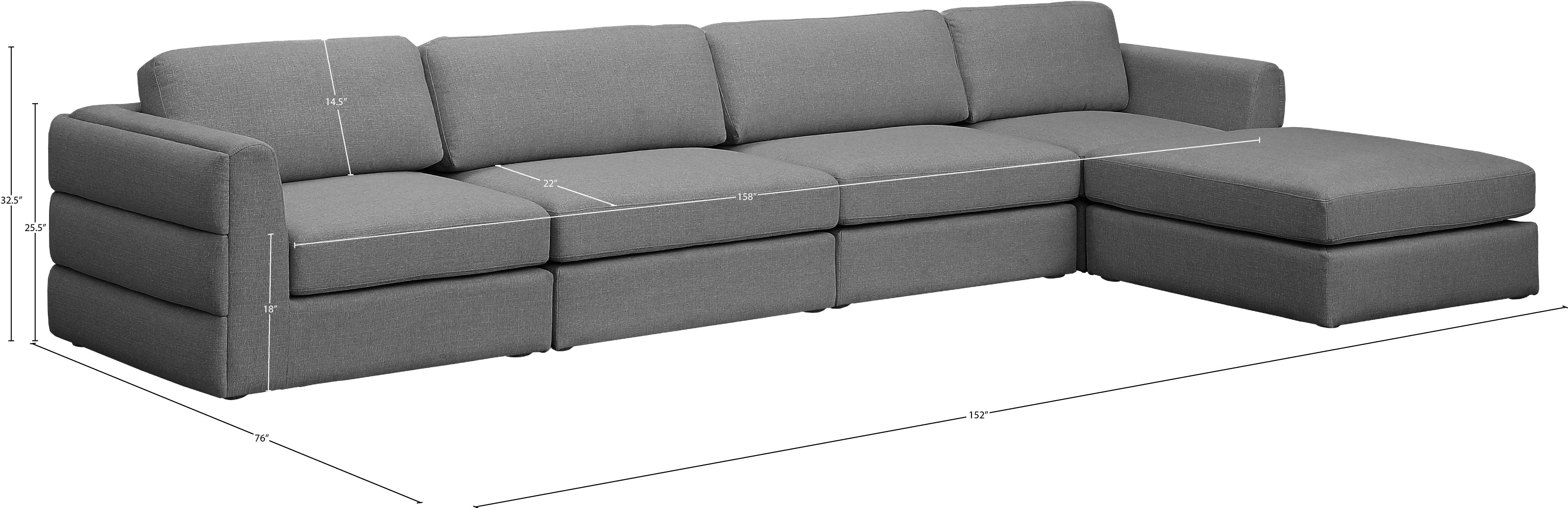 Beckham Durable Linen Textured Fabric Modular Sectional Sofa - Modern Living Room Furniture for Home Theater, Family Gatherings & Cozy Relaxation