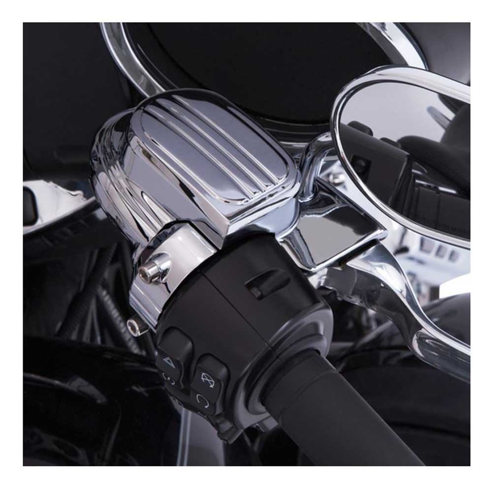 Chrome Master Cylinder Assembly Cover for 2014-2016 Harley-Davidson FLH Touring Models | Handlebar-Mounted Mirrors Compatible | Durable Protection for Motorcycle Hydraulic System | Perfect for Road Trips & Custom Bike Upgrades