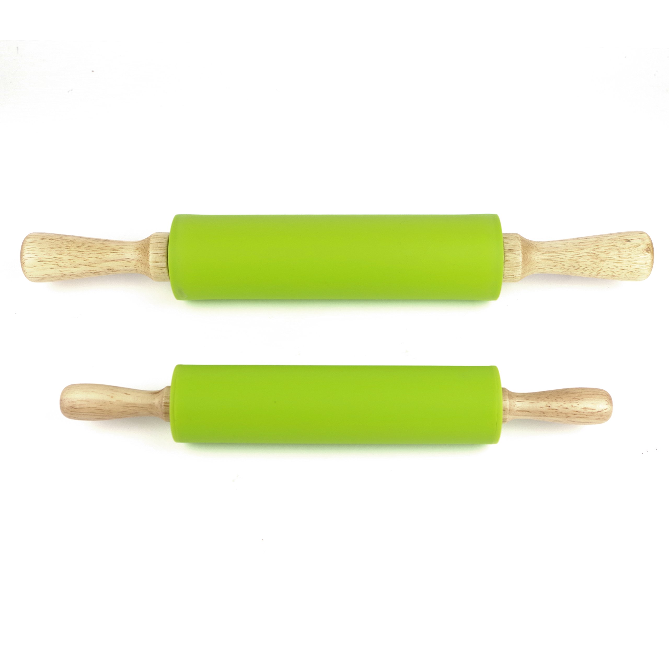 Non-Stick Silicone Rolling Pin with Wooden Handle - Perfect for Baking, Pastry Making, Dough Rolling - Ideal for Cookies, Pies, and Homemade Pasta