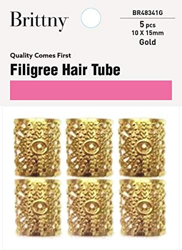 Brittny Hair Accessories - Elegant Filigree Tube Hair Clips (10 Pack) for Women & Girls - Perfect for Weddings, Parties & Everyday Styling