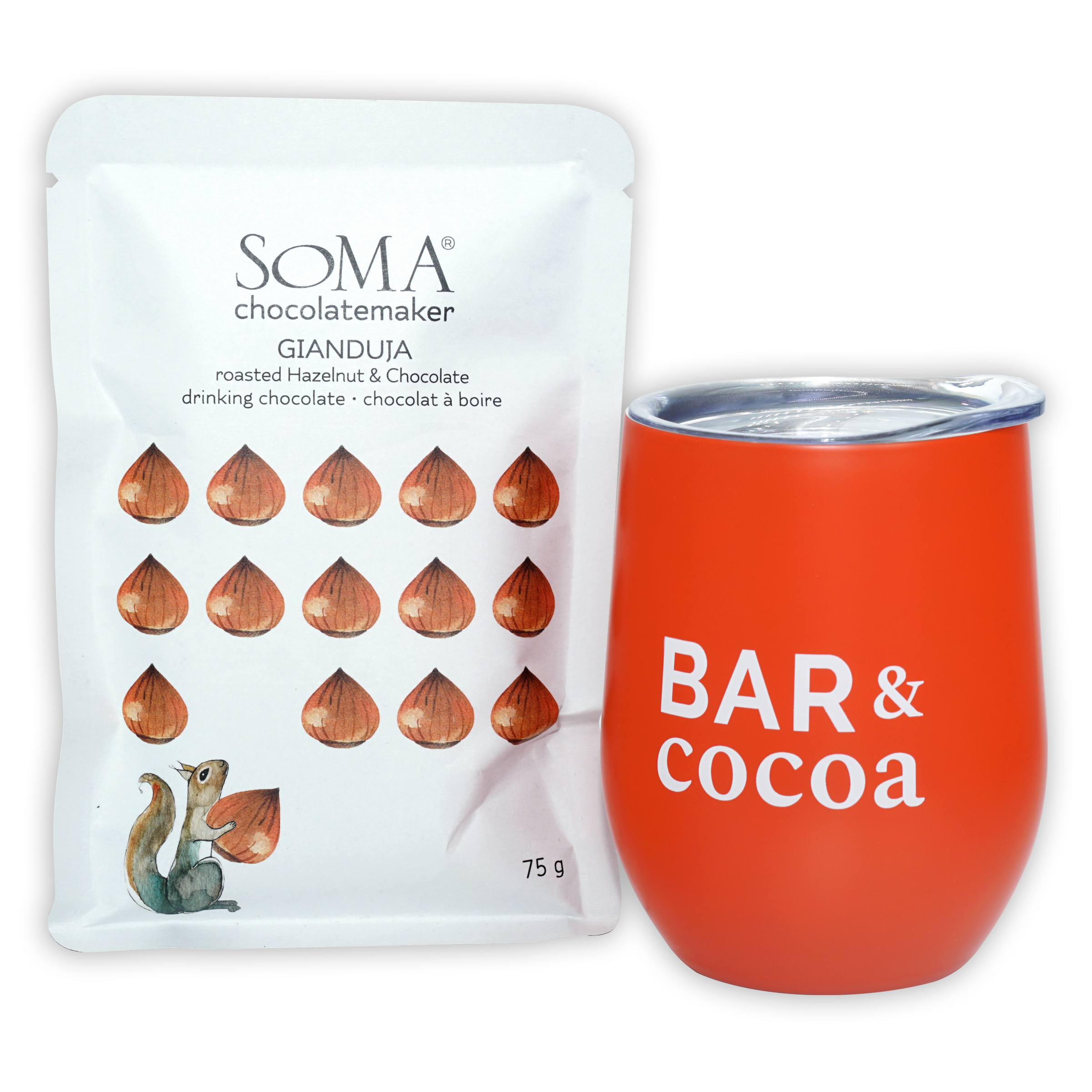 Premium Soma Drinking Chocolate Gianduja - Rich & Creamy Hot Cocoa Mix for Gourmet Hot Chocolate - Perfect for Cozy Evenings & Holiday Gifts