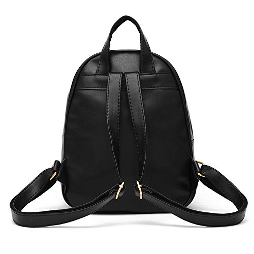 Cute Mini Leather Backpack Purse for Women - 2-PCS Fashion Backpack with Bowknot (White) for School & Travel