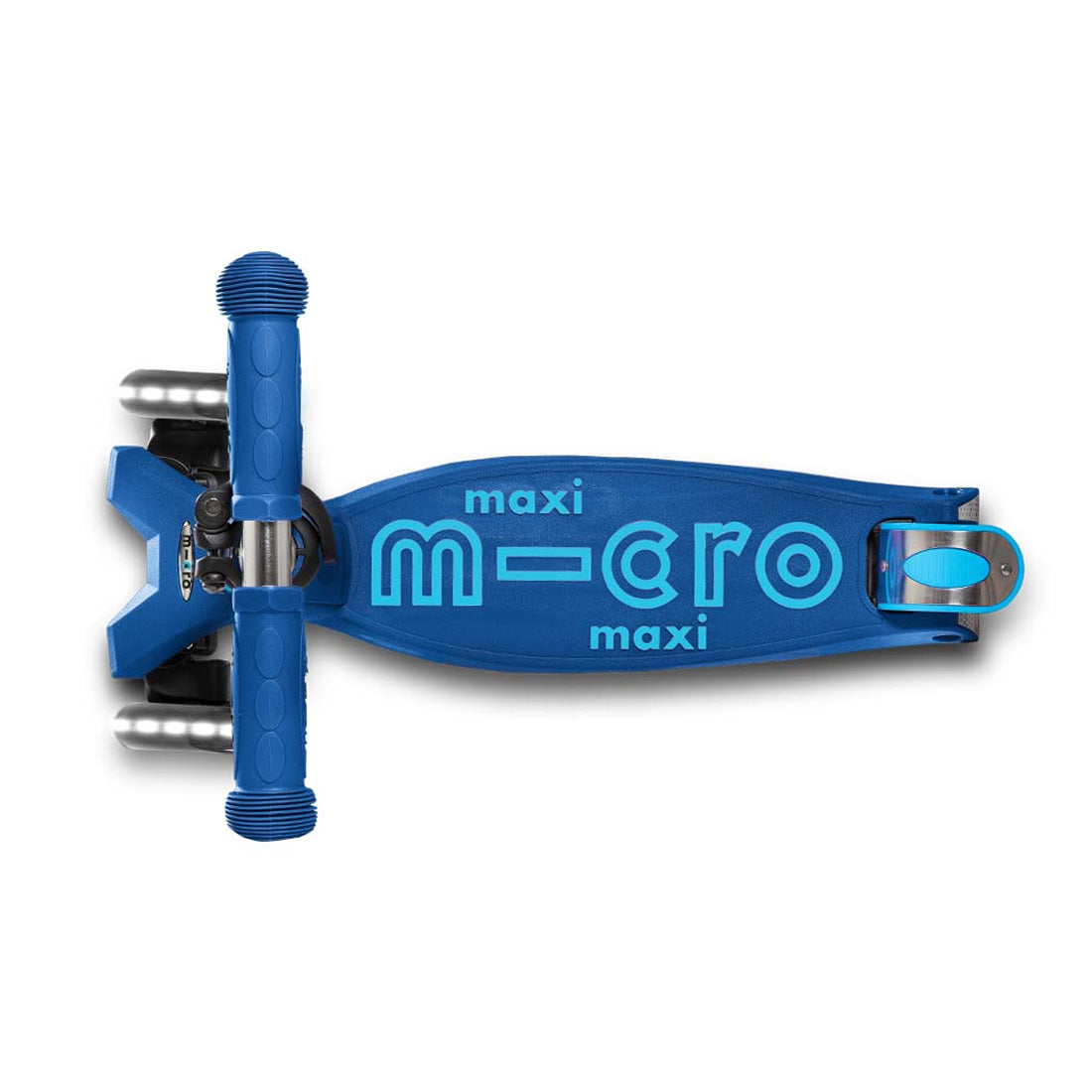 Micro Maxi Deluxe 3 Wheel LED Scooter for Kids - Blue | Light Up Wheels, Smooth Ride | Perfect for Commuting, Neighborhood Fun & Outdoor Adventures