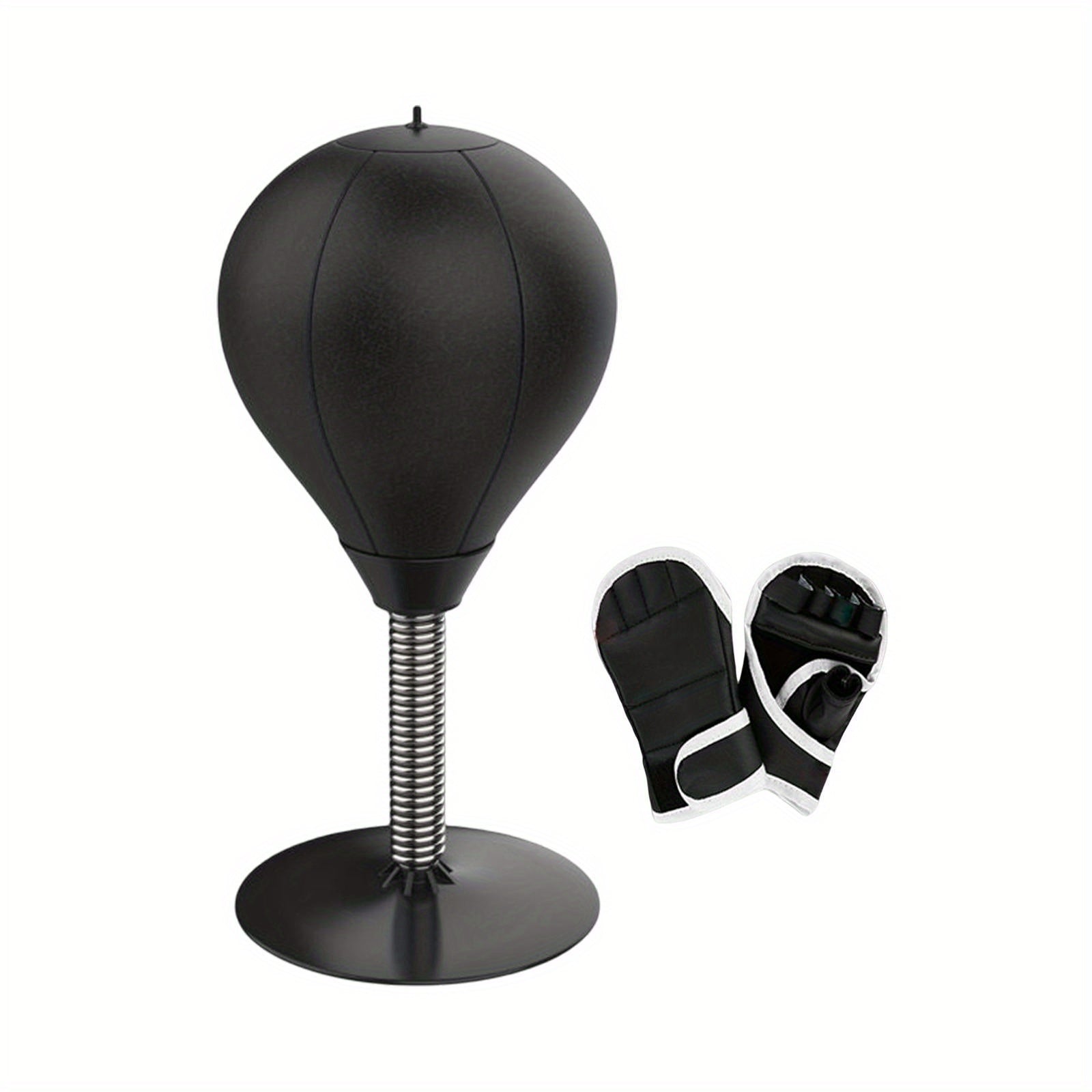 Speed Ball Desktop Punching Bag for Boxing & Muay Thai Training - Includes Punch Ball and Boxing Gloves (Black) - Perfect for Home Gym, Office Stress Relief & Martial Arts Practice