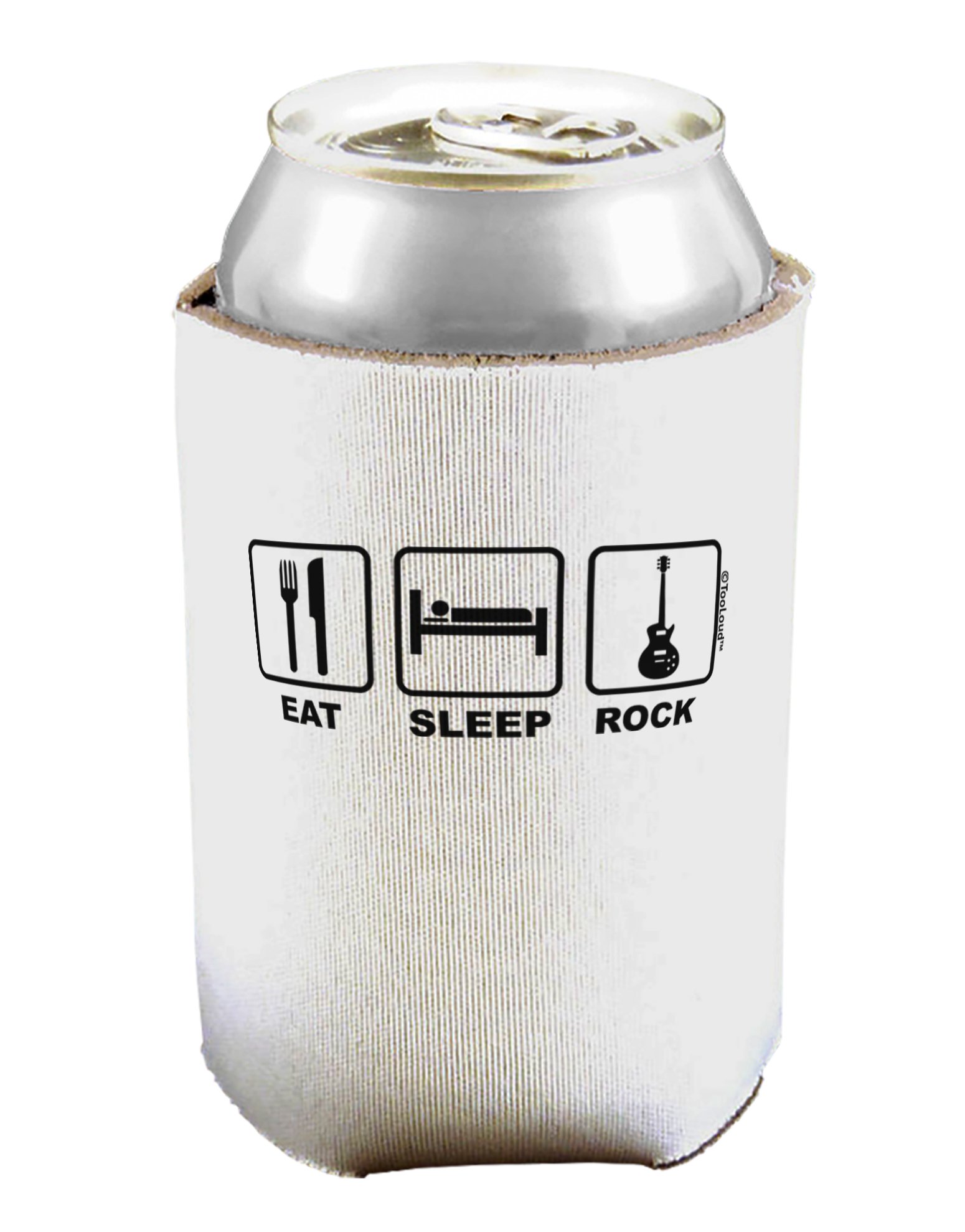 TOOLOUD Eat Sleep Rock Design Insulated Can & Bottle Cooler - 2 Pack Set for Beer, Soda & Drinks - Perfect for Parties, BBQs & Outdoor Adventures