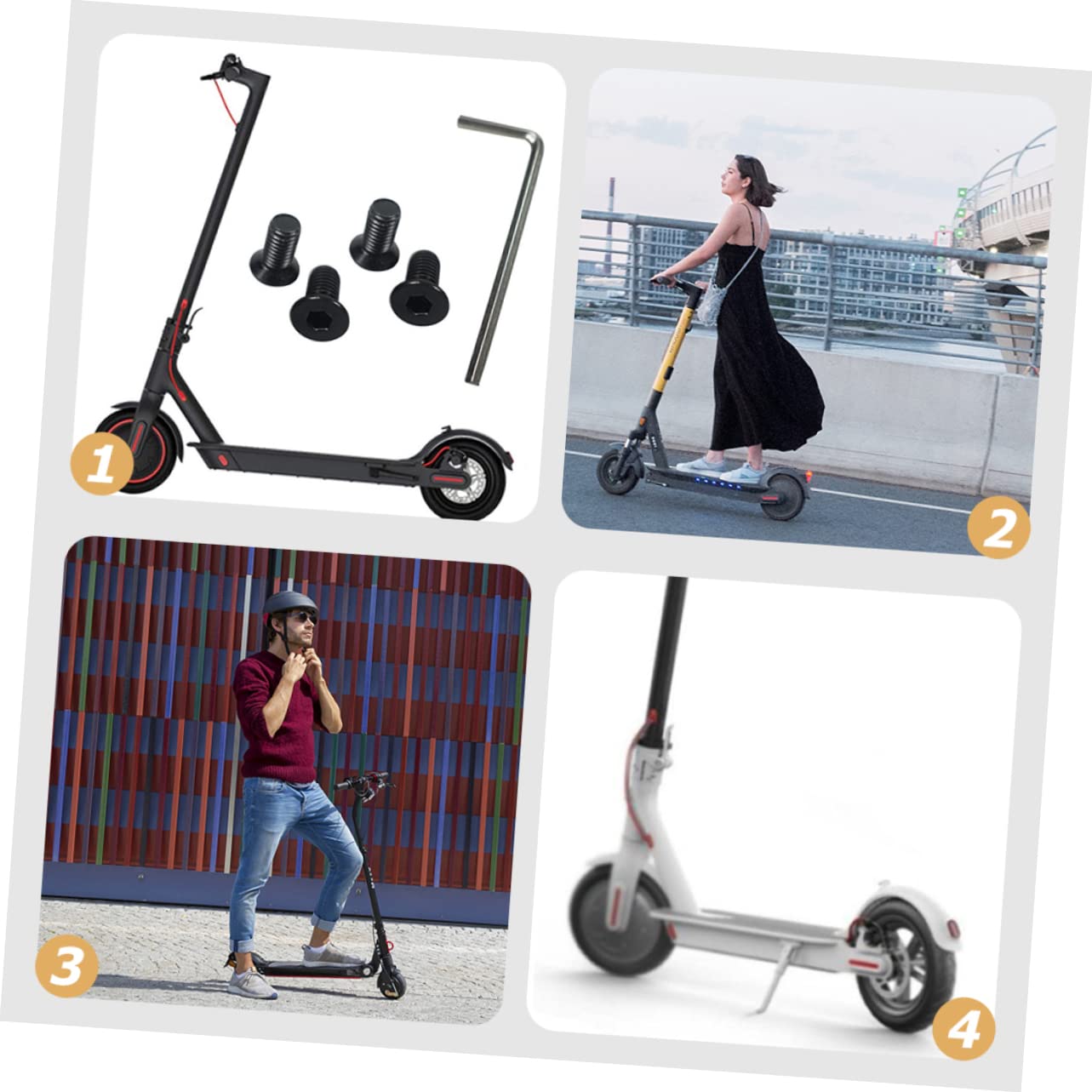 Stainless Steel Electric Scooter Replacement Parts - Handlebar Screws, Fork Screws & Pole Screws Set | Durable Bike Accessories for Commuting & Urban Travel