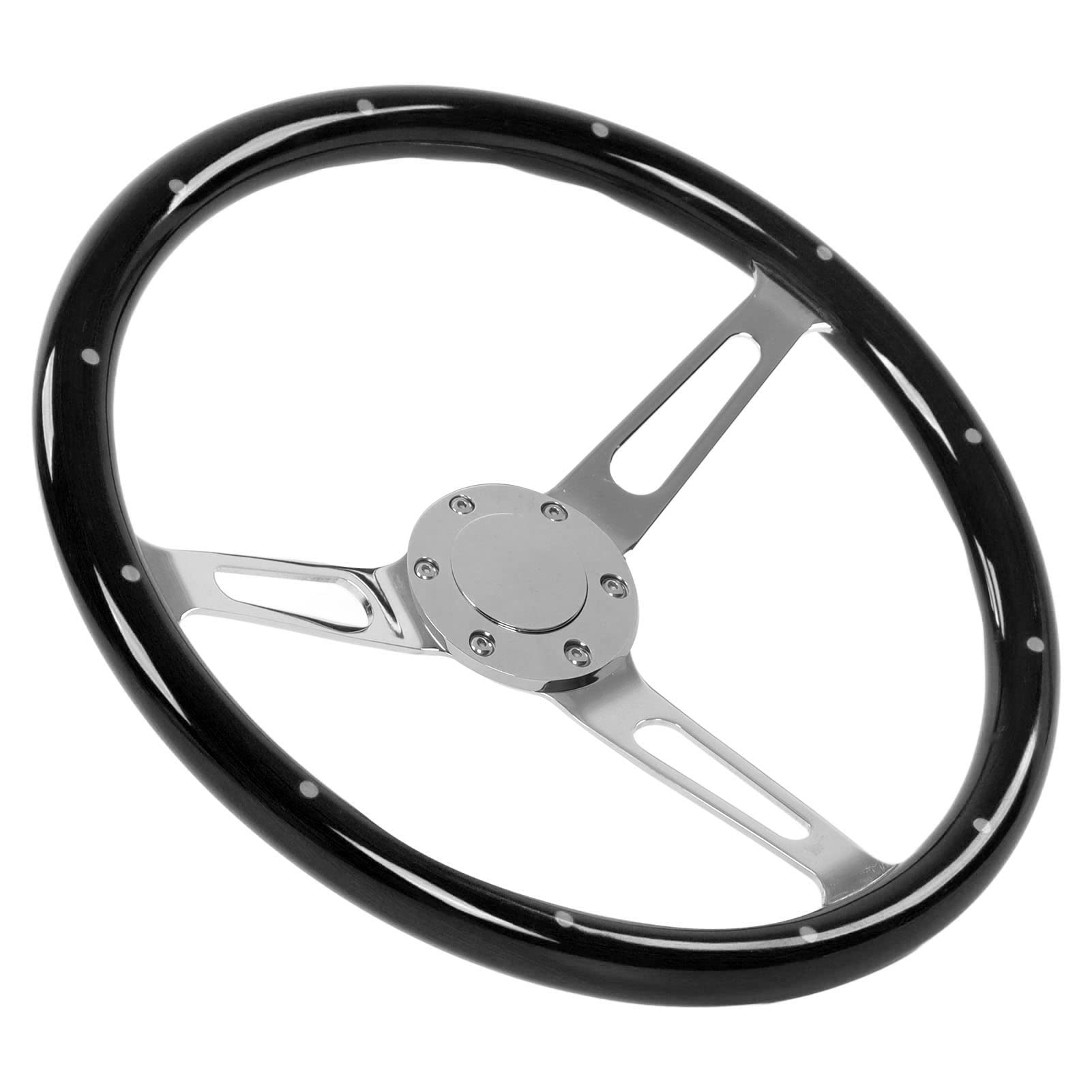 Vintage Wooden Steering Wheel - 3 Spoke 6 Hole Classic Retro Design for Car Modification | Perfect for Classic Car Restoration & Hot Rod Customization