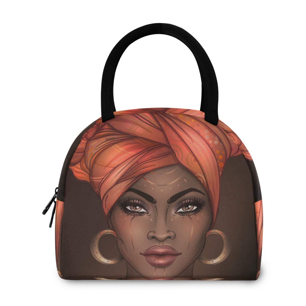 Stylish African Print Insulated Lunch Bag for Women - Reusable Cooler Tote for Work, School & Picnics | BPA-Free Leakproof Food Container
