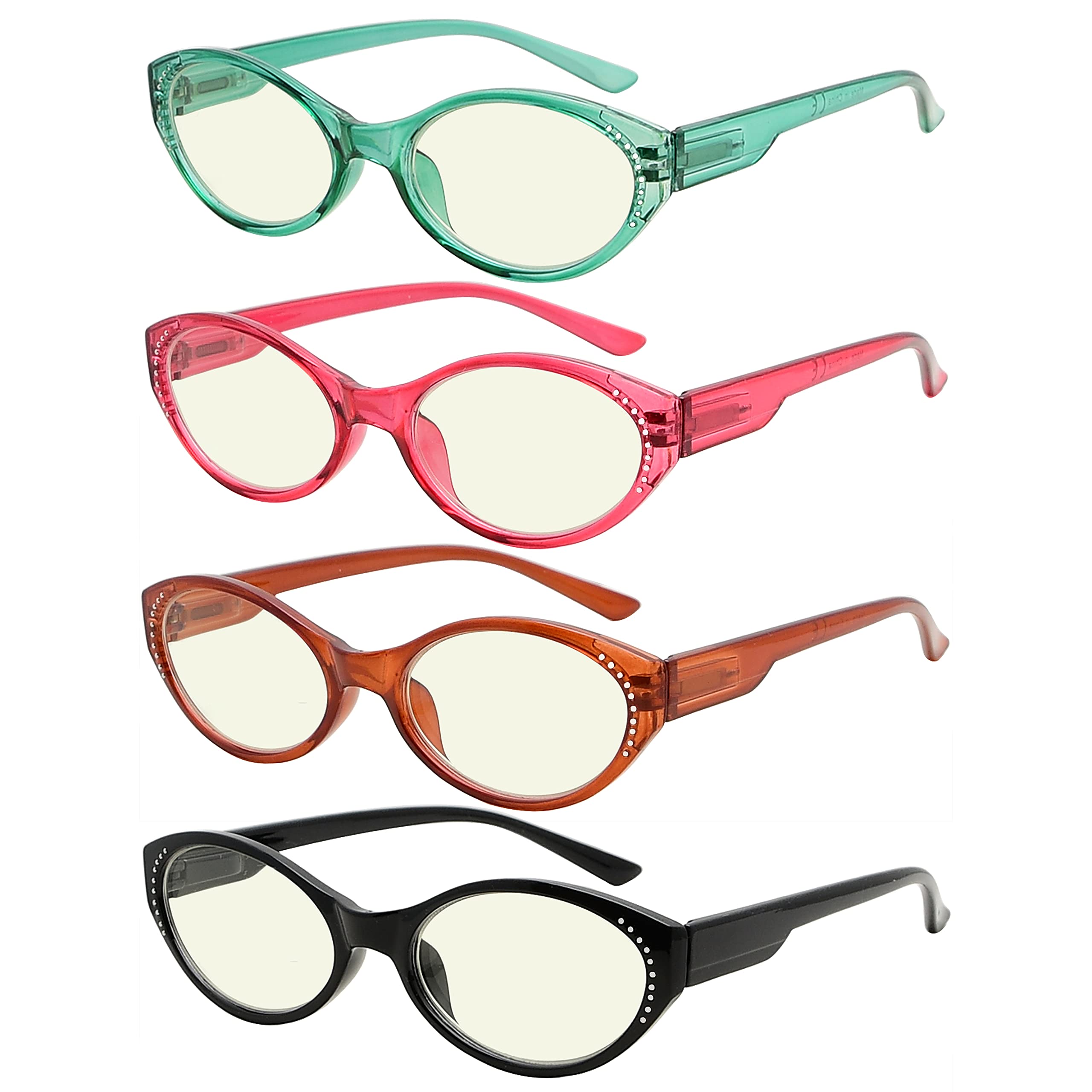 CessBlu Blue Light Blocking Glasses for Women - 4 Pack Anti Glare Computer & Reading Eyewear for Screen Time, Gaming & Office Work