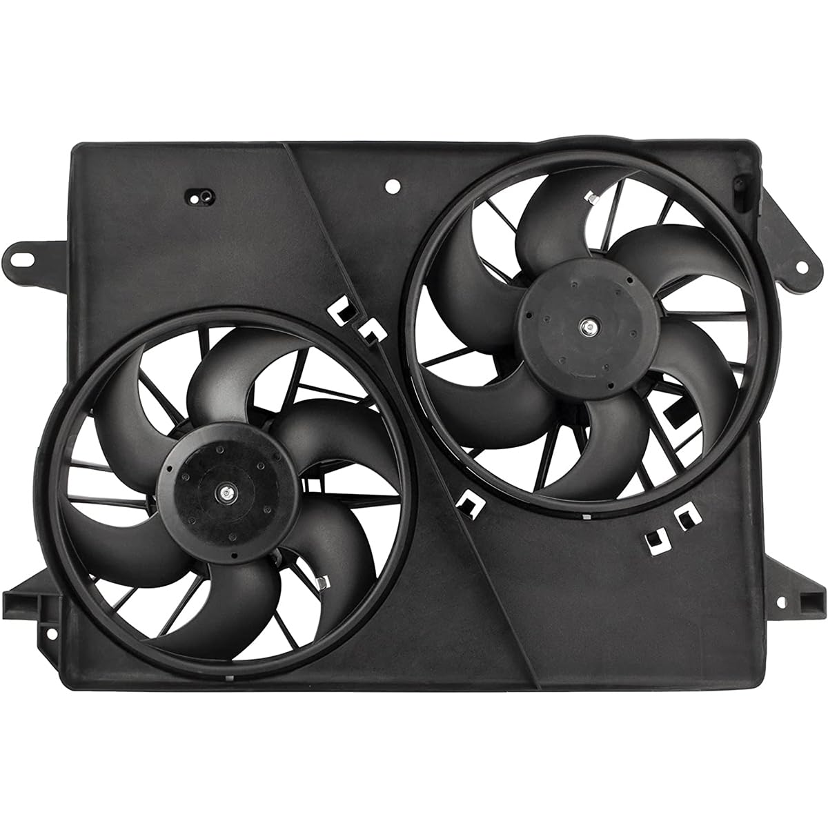 Dual Engine Cooling Fan Assembly Replacement for Chrysler 300 2005-2008, Dodge Challenger 2008, Charger 2006-2008, Magnum 2005-2008 - OEM# 5174358AA CH3115132 - Perfect for Overheating Prevention & Engine Cooling System Repair