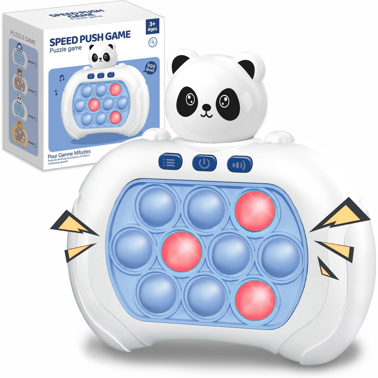 Fast Push Bubble Fidget Toy - Handheld Game Console for Kids Ages 3-12, Light Up Puzzle Game with Quick Press Buttons - Perfect Gift for Boys & Girls - Fun for Travel, Classroom & Stress Relief