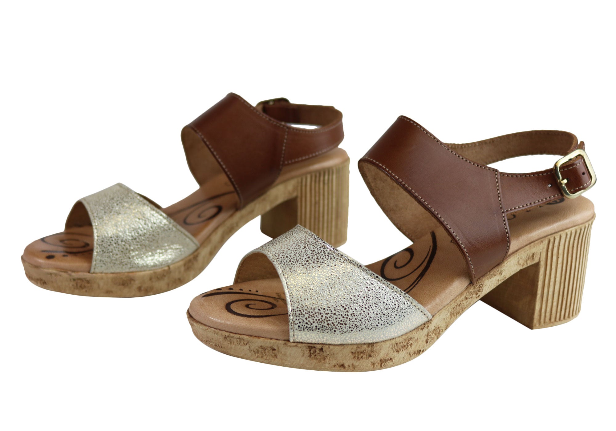Lola Canales Mia Women's Comfort Leather Mid Heel Sandals - Handmade in Spain - Perfect for Summer Outings, Weddings & Office Wear