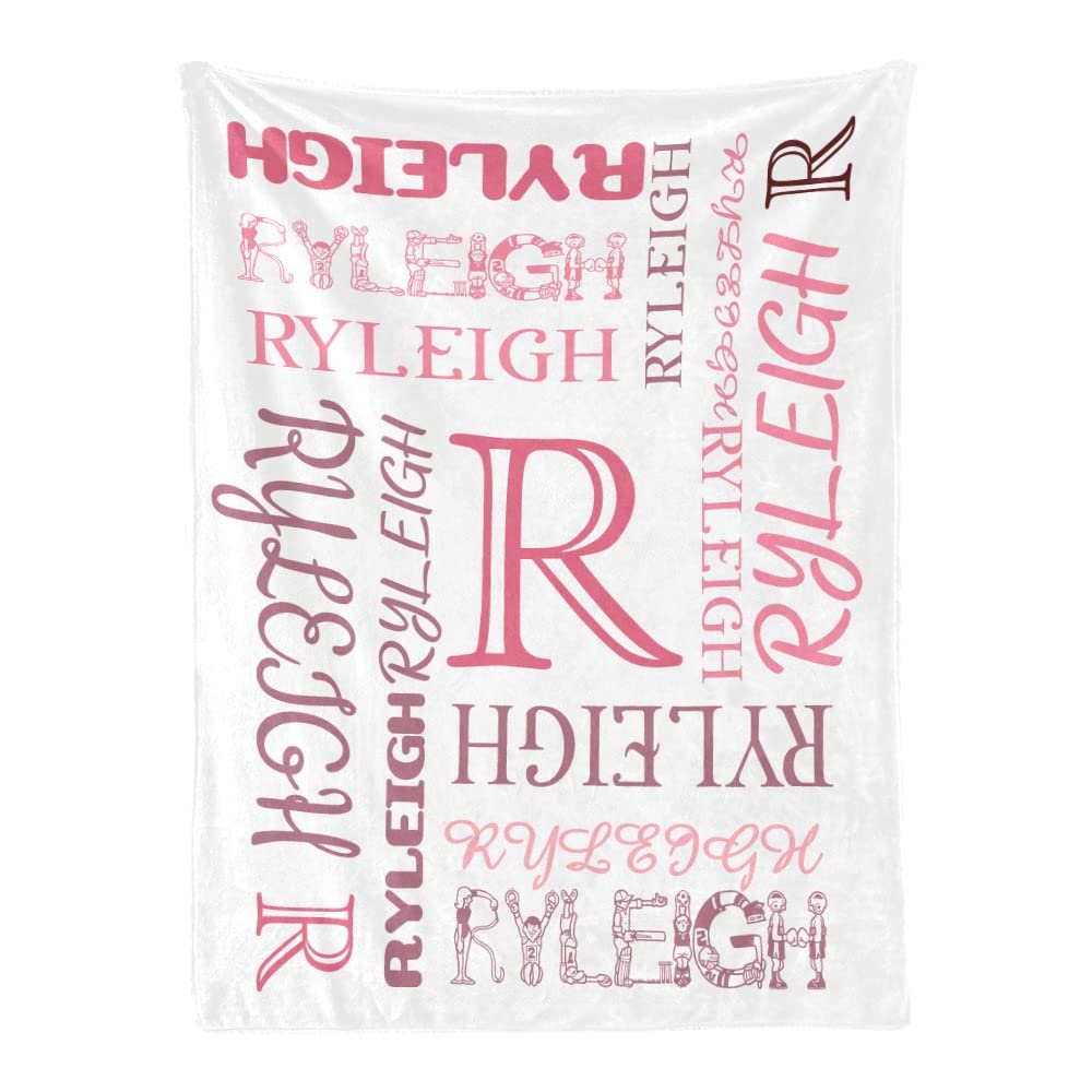 Custom Personalized Baby Blanket with Name - 30x40 Inch Soft White Nursery Blanket for Boys & Girls - Perfect for Newborn Gifts, Christening, and Nursery Decor
